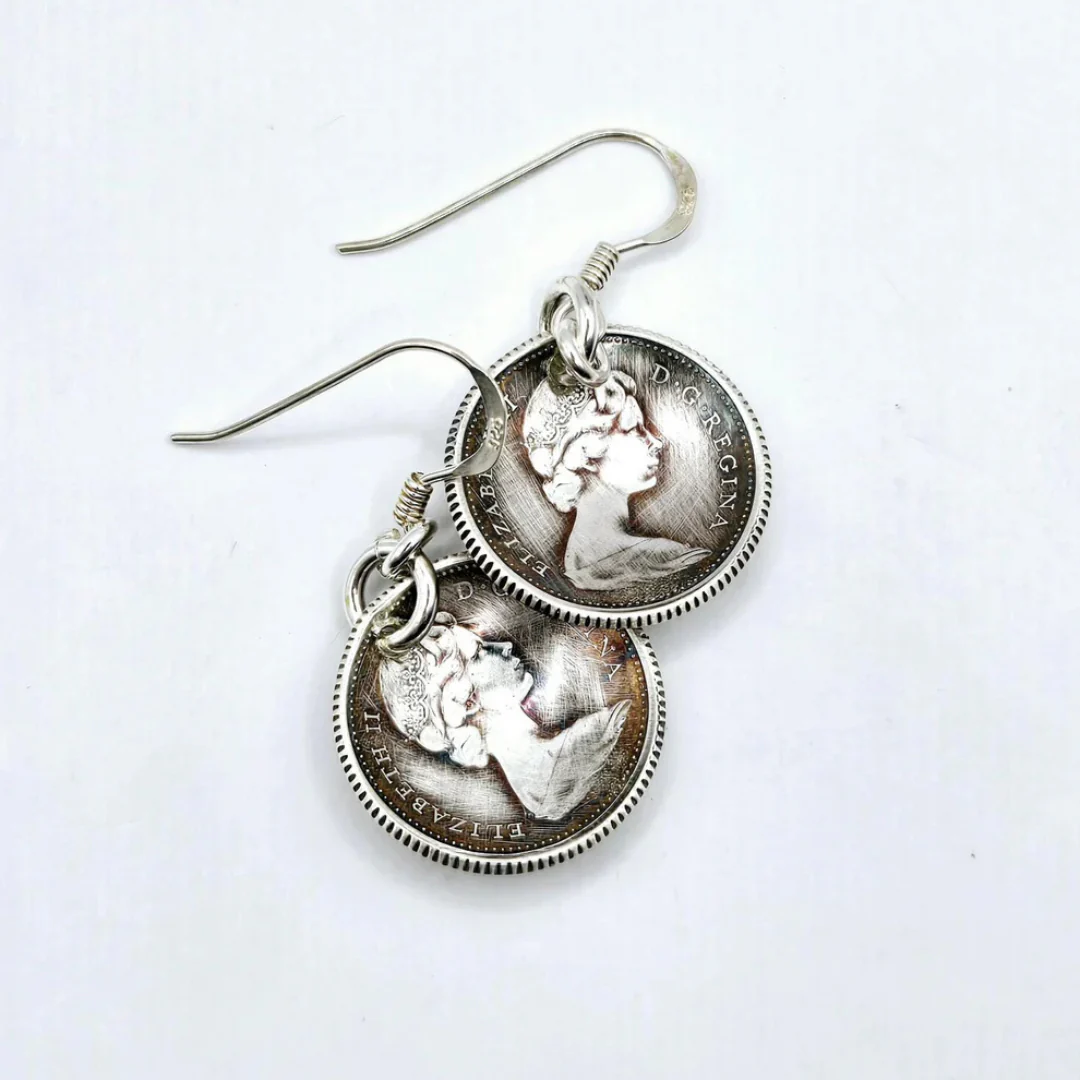 Canadian Dime Coin Earrings - Image 2