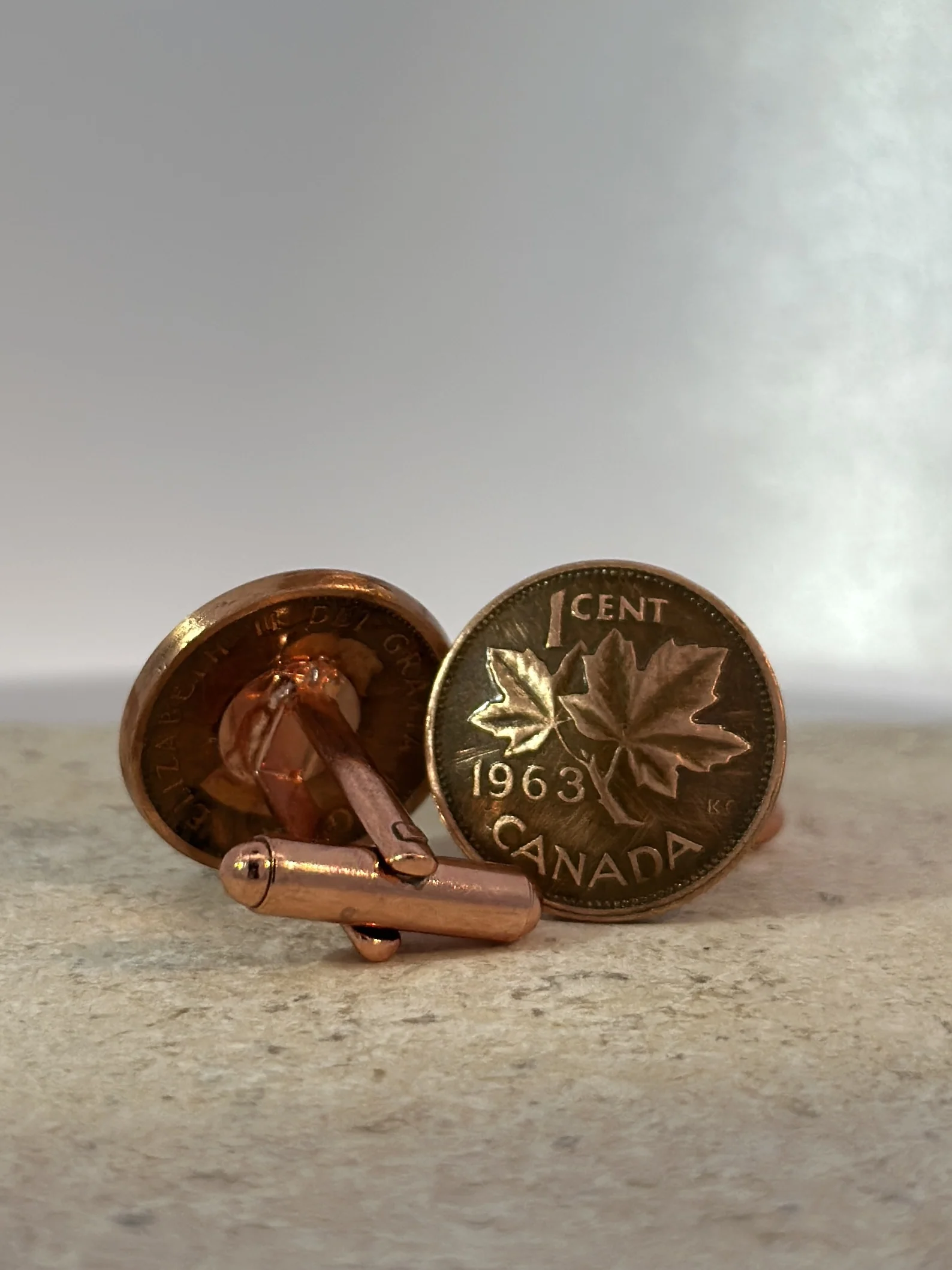 Canadian Penny Coin Cufflinks - Image 3
