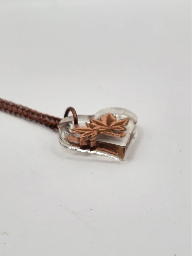 Canadian Penny In Resin Heart Necklace - Image 3