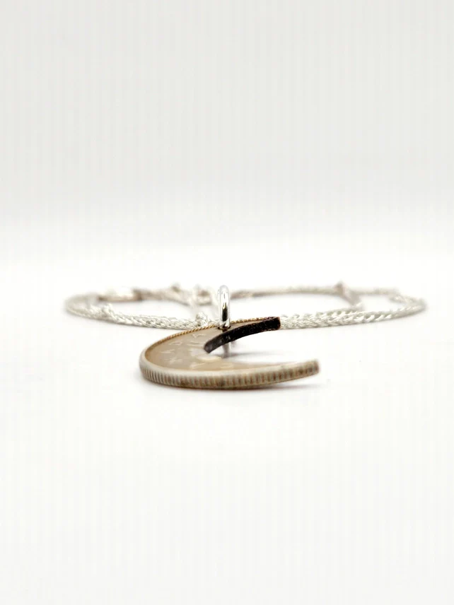 Canadian Quarter Crescent Moon Necklace - Image 3