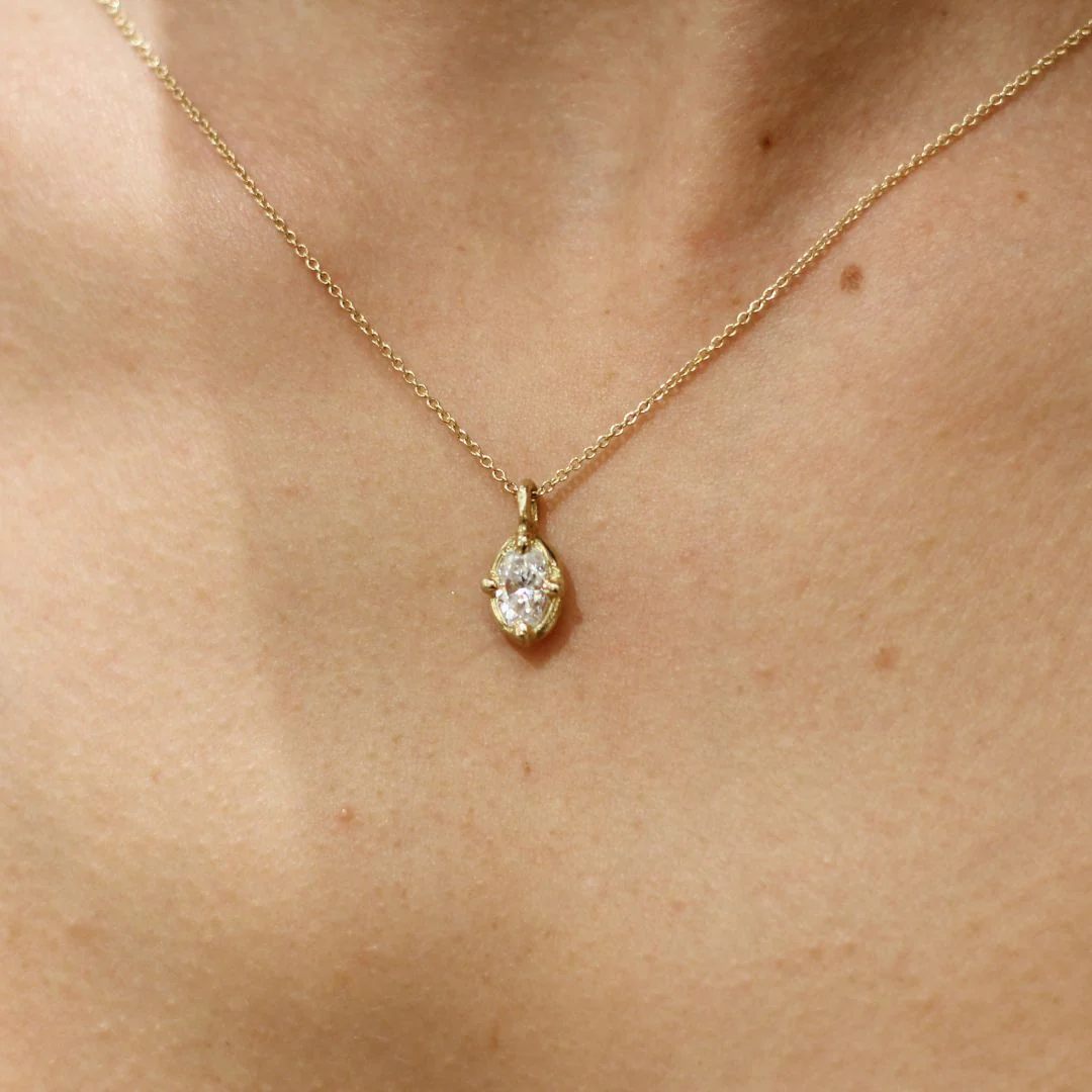 Clara - Gold Moissanite Pendant Necklace - Image 2