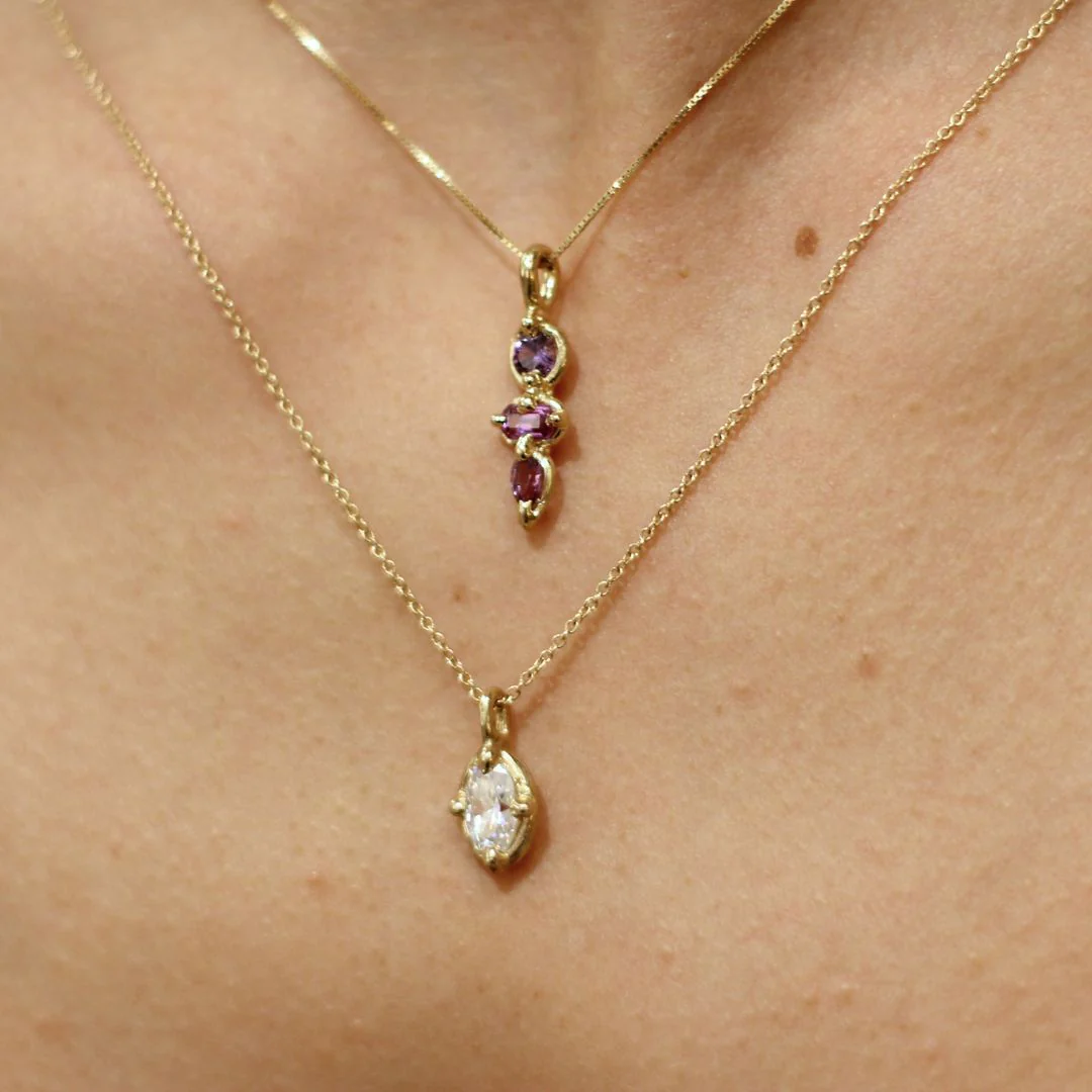 Clara - Gold Moissanite Pendant Necklace - Image 3