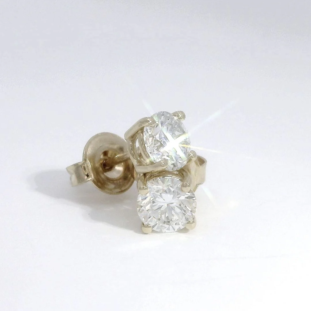Classic Round Diamond Studs - Image 2