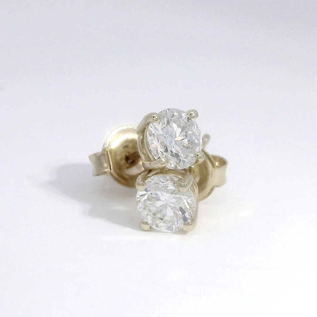 Classic Round Diamond Studs - Image 3