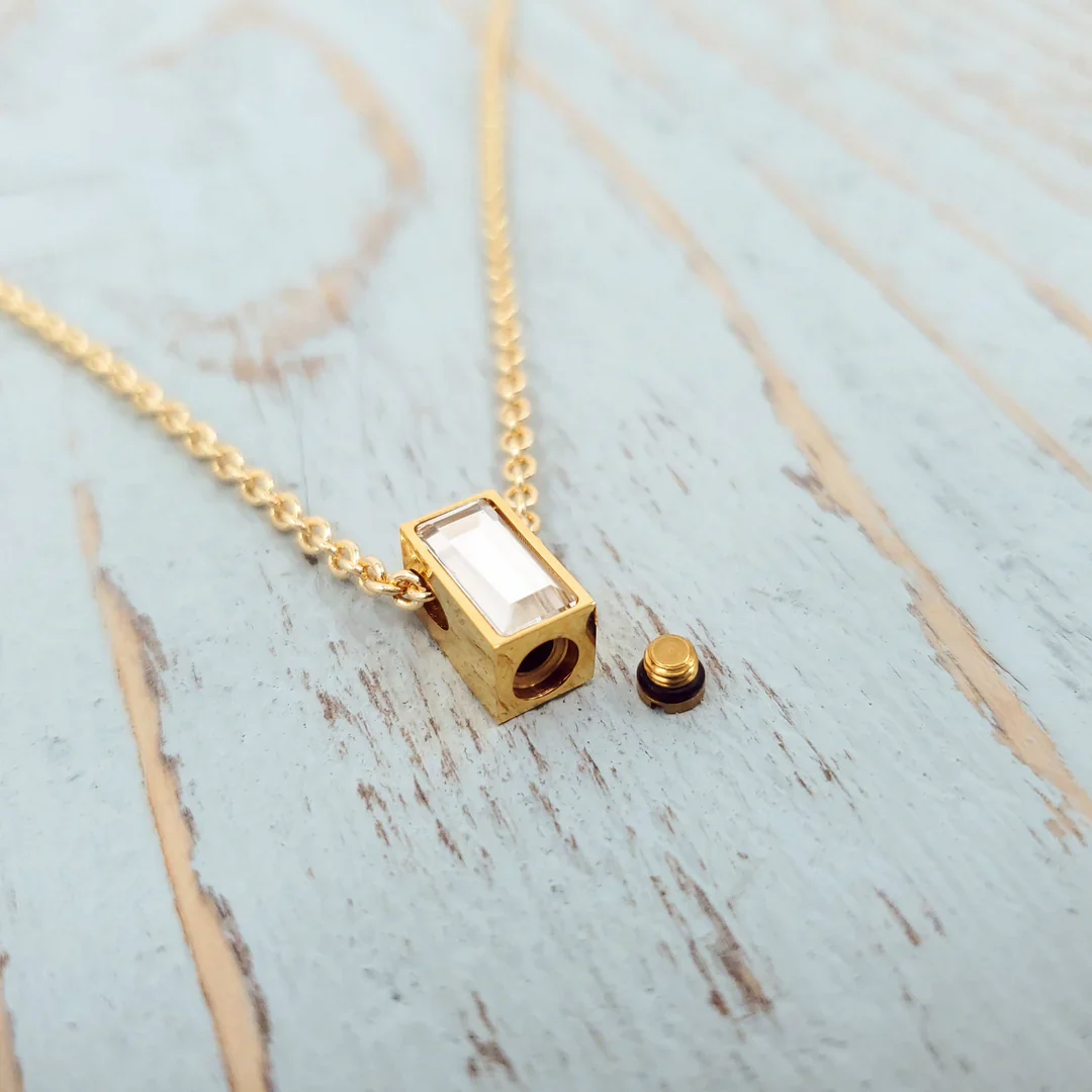 Crystal Cube Urn Necklace - Image 3
