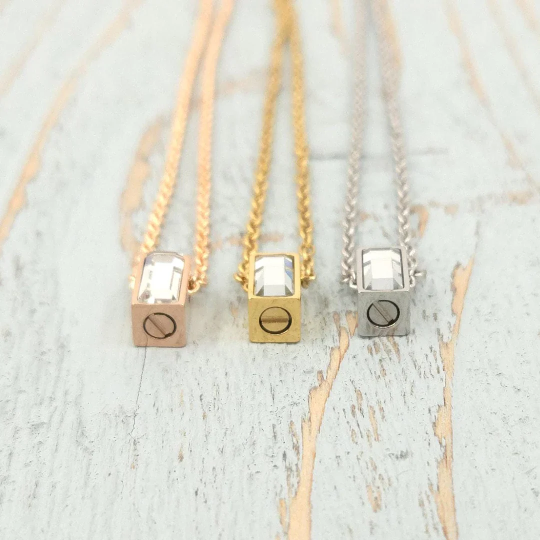 Crystal Cube Urn Necklace - Image 7