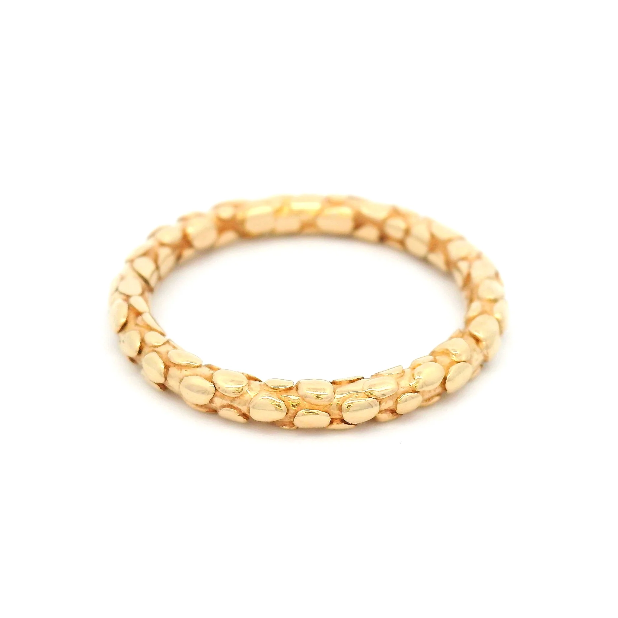 14k Yellow Pebble Textured Band - Image 2
