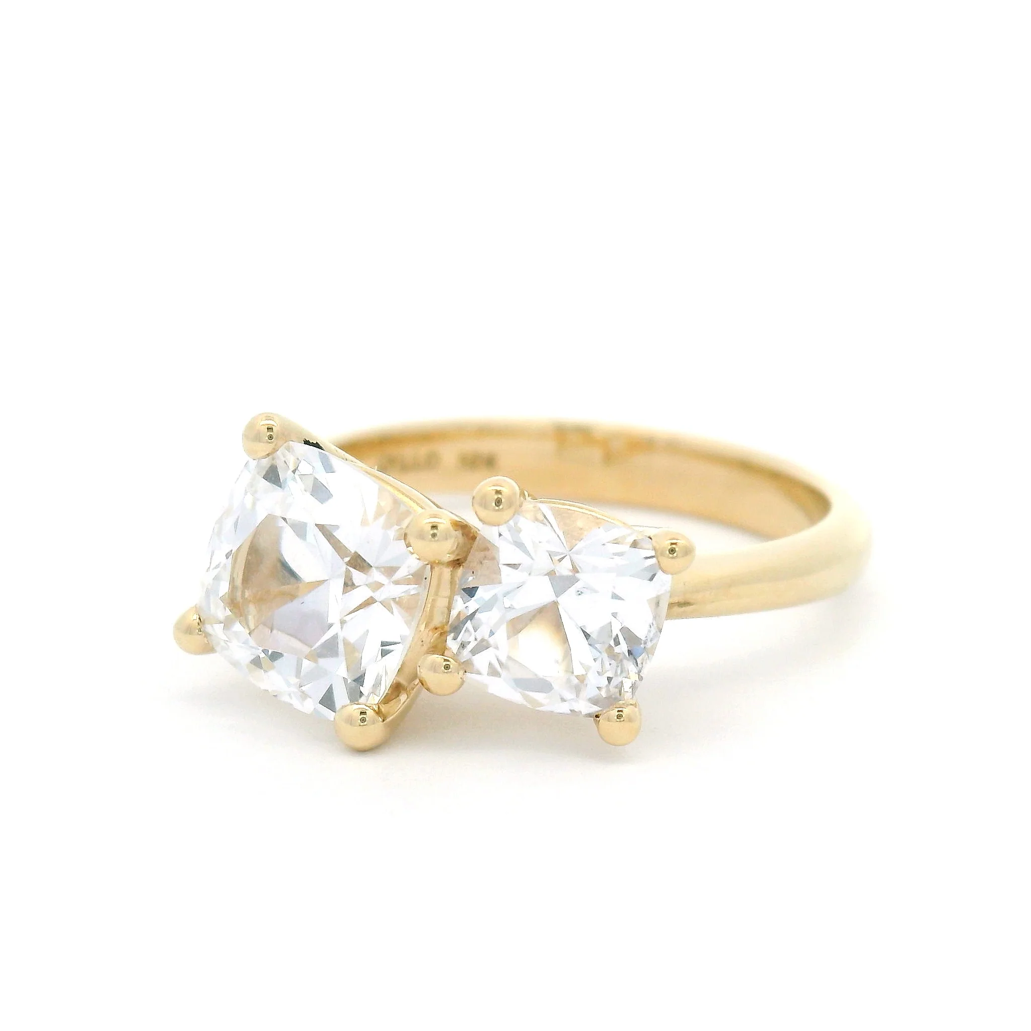 10k Yellow Gold Moi et Toi with 2.93cts Lab Grown Sapphires - Image 2
