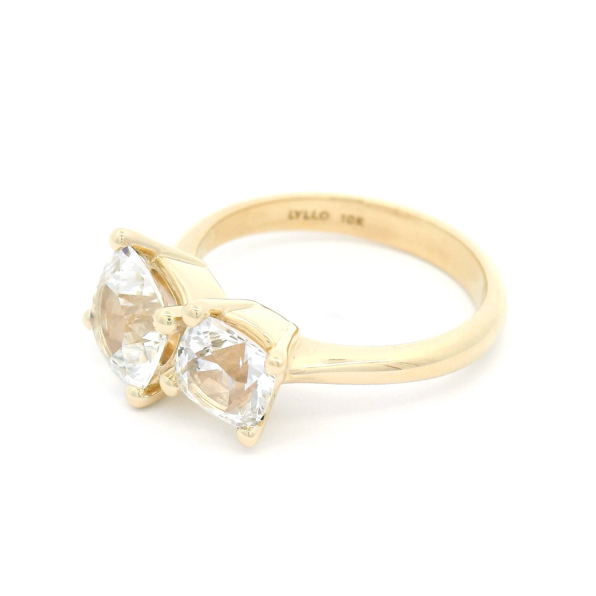 10k Yellow Gold Moi et Toi with 2.93cts Lab Grown Sapphires - Image 3