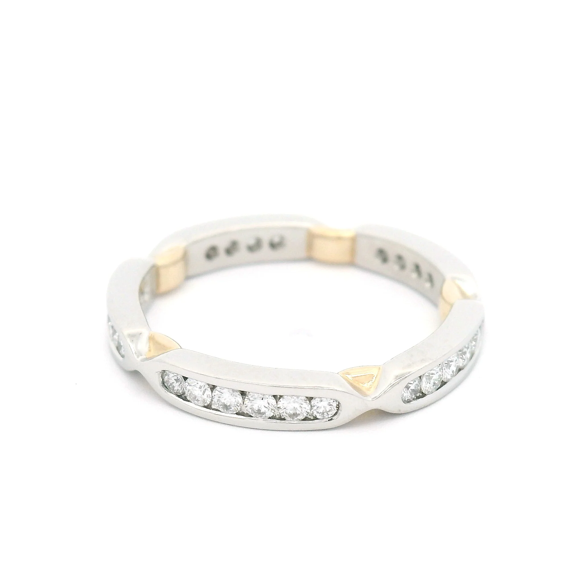 Platinum and 14k Yellow Eternity Band with 0.37cts of Channel Set Diamonds - Image 2