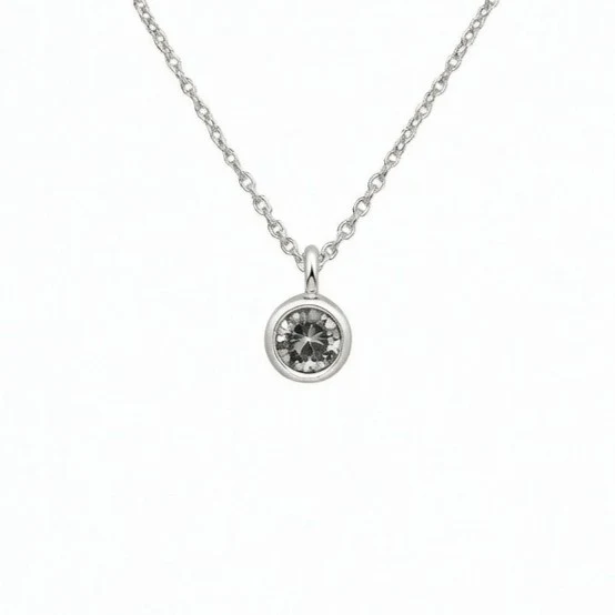 Cubic Zirconia April Birthstone Necklace - Image 4