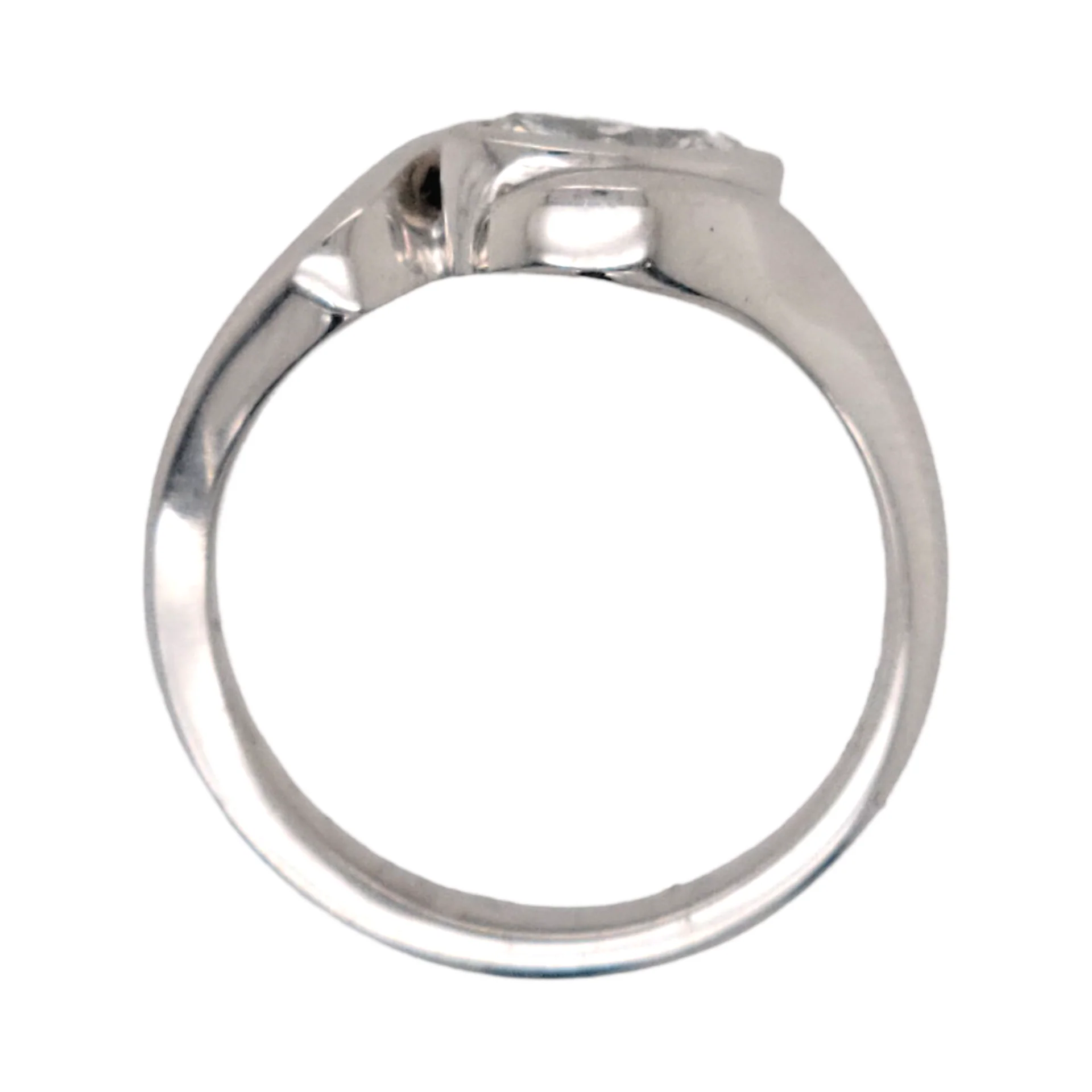 Platinum Bezel Set Solitaire with 0.44ct Natural Marquise Diamond - Image 5