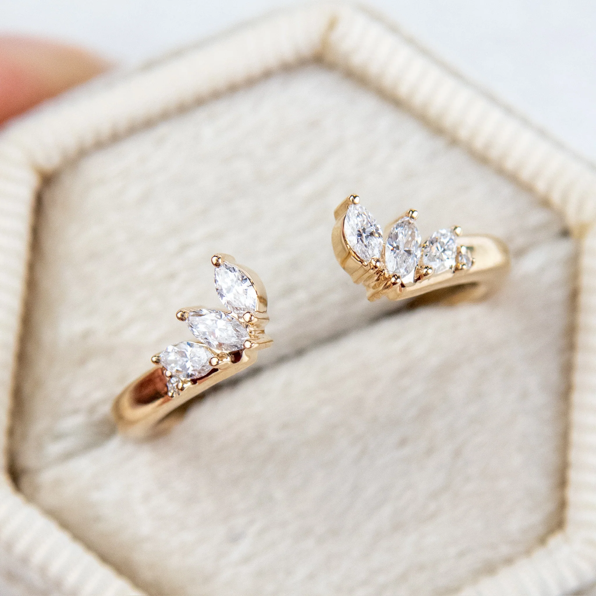Dahlia - Open Diamond Wedding Band - Image 2