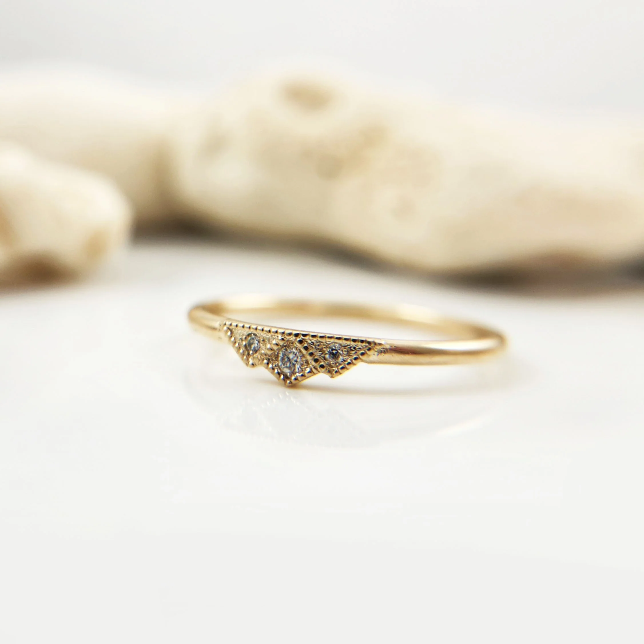 Dainty Lab-Grown Diamond & Milgrain Band - Image 3
