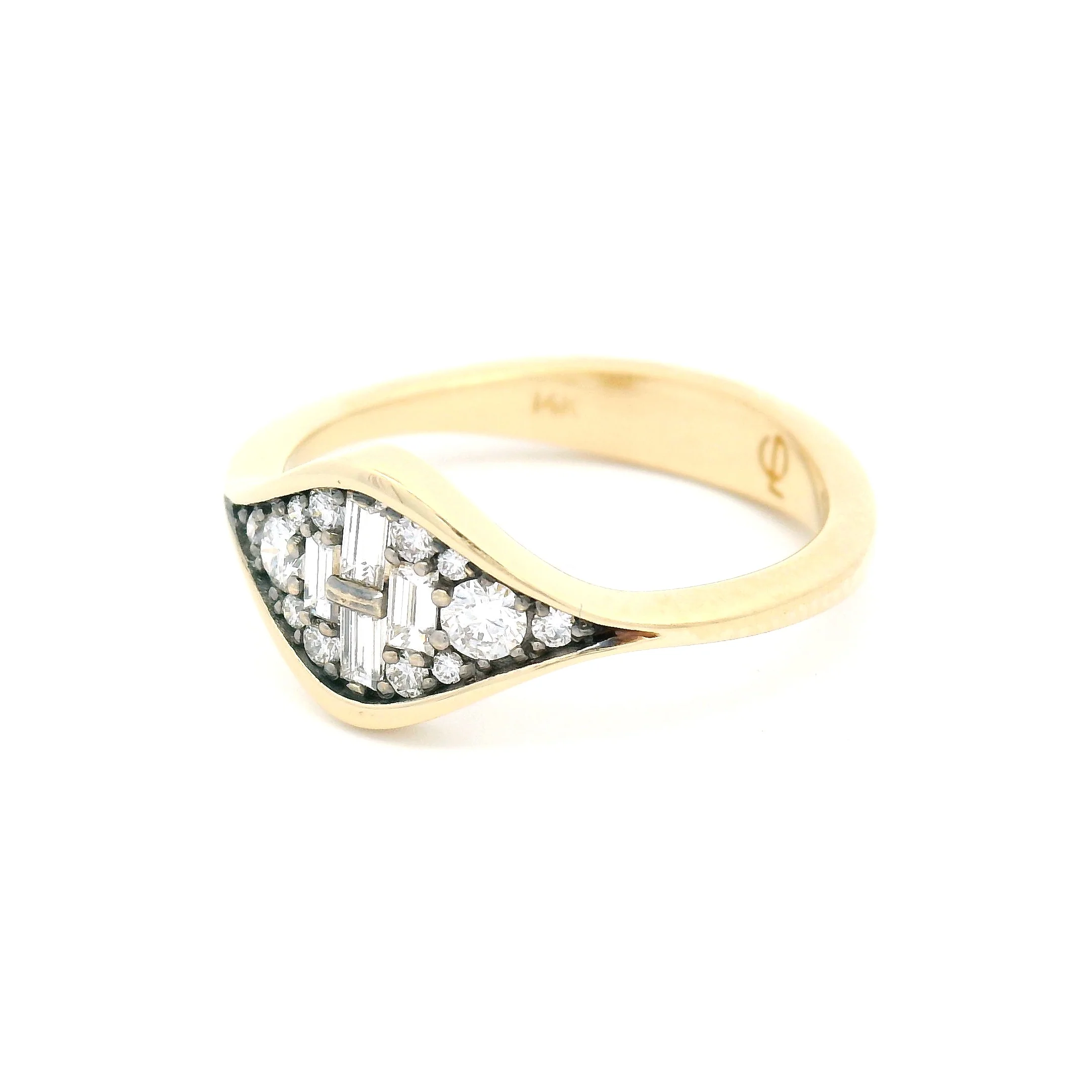 14k Yellow Multi-Stone Ring with Diamonds Totaling 0.40cts - Image 2