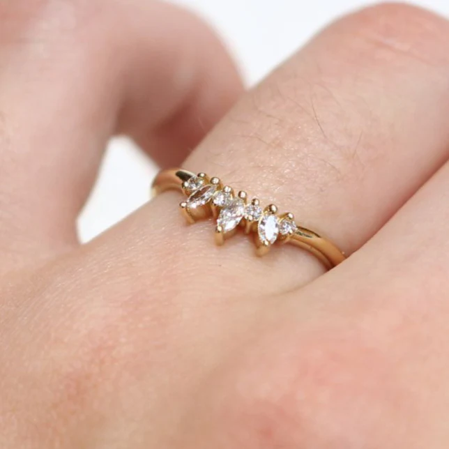 Martina - Diamond Contour Wedding Band - Image 2