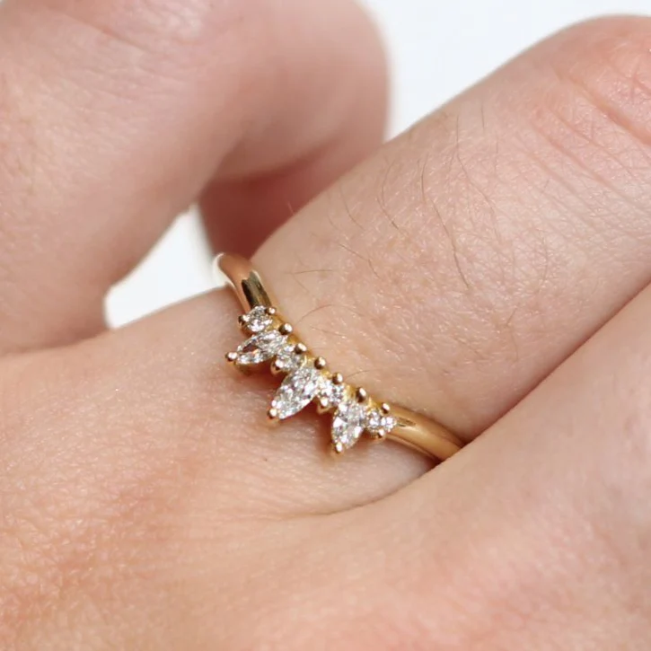 Martina - Diamond Contour Wedding Band - Image 3