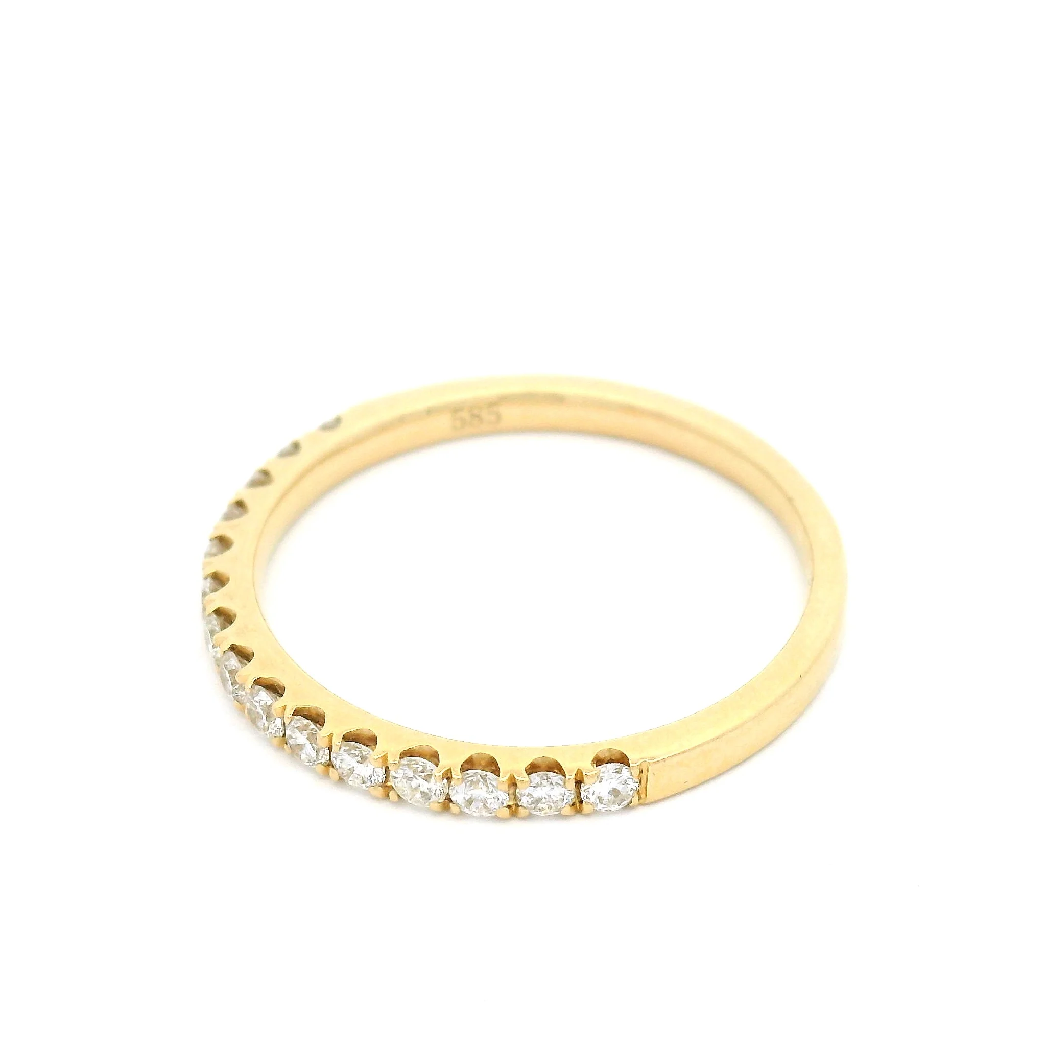 14k Yellow Bead-Set Half-Eternity Band with 0.32cts Natural Diamonds - Image 3