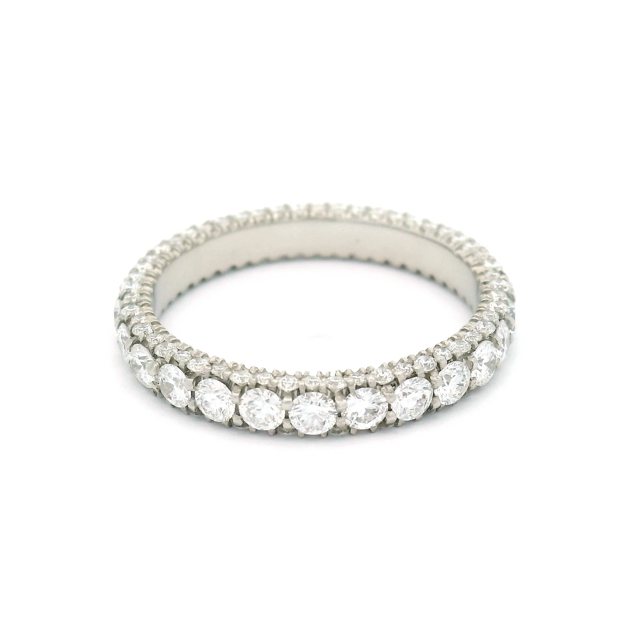 Platinum 3-Sided Eternity Band with Lab-Grown Diamonds - Image 2
