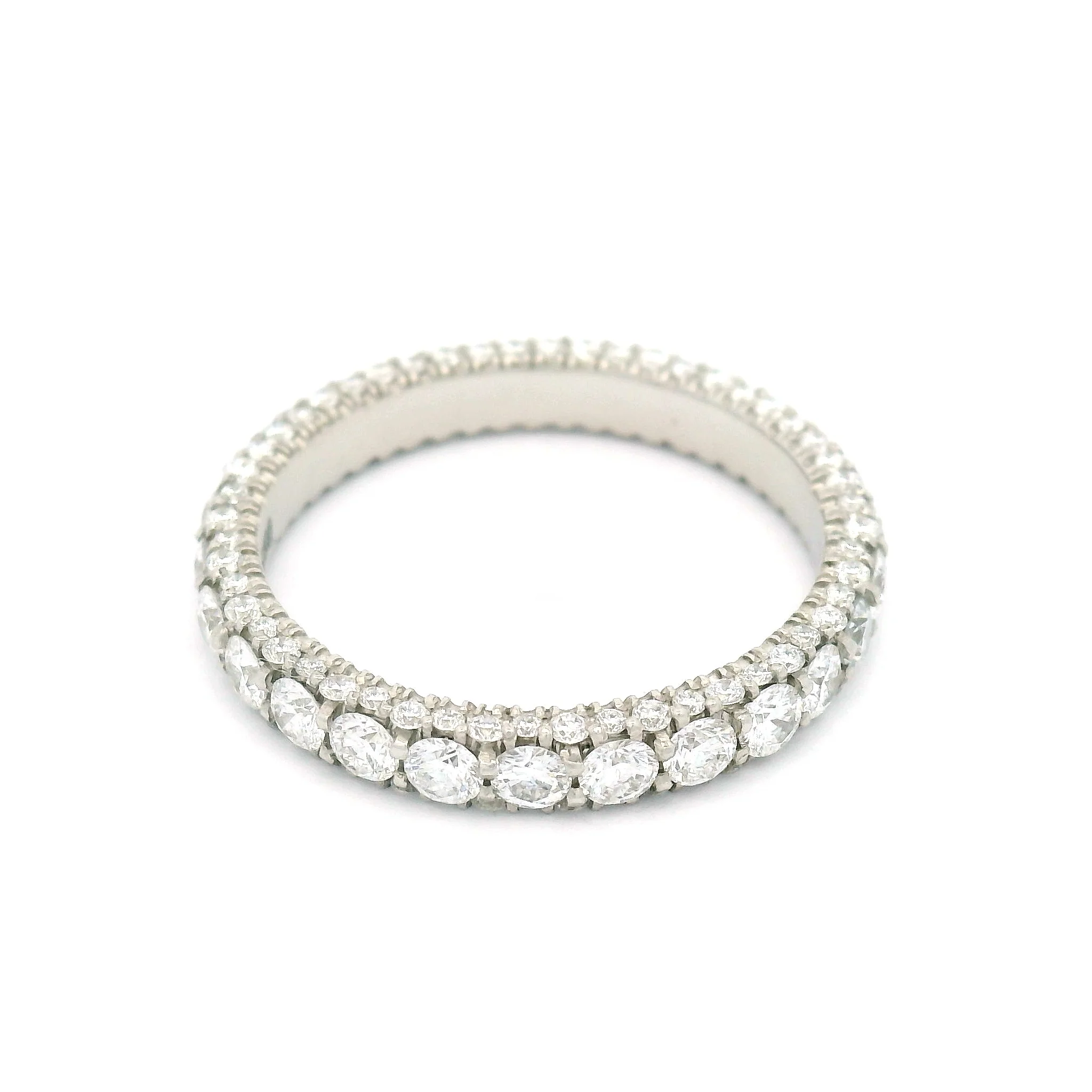 Platinum 3-Sided Eternity Band with Lab-Grown Diamonds - Image 3