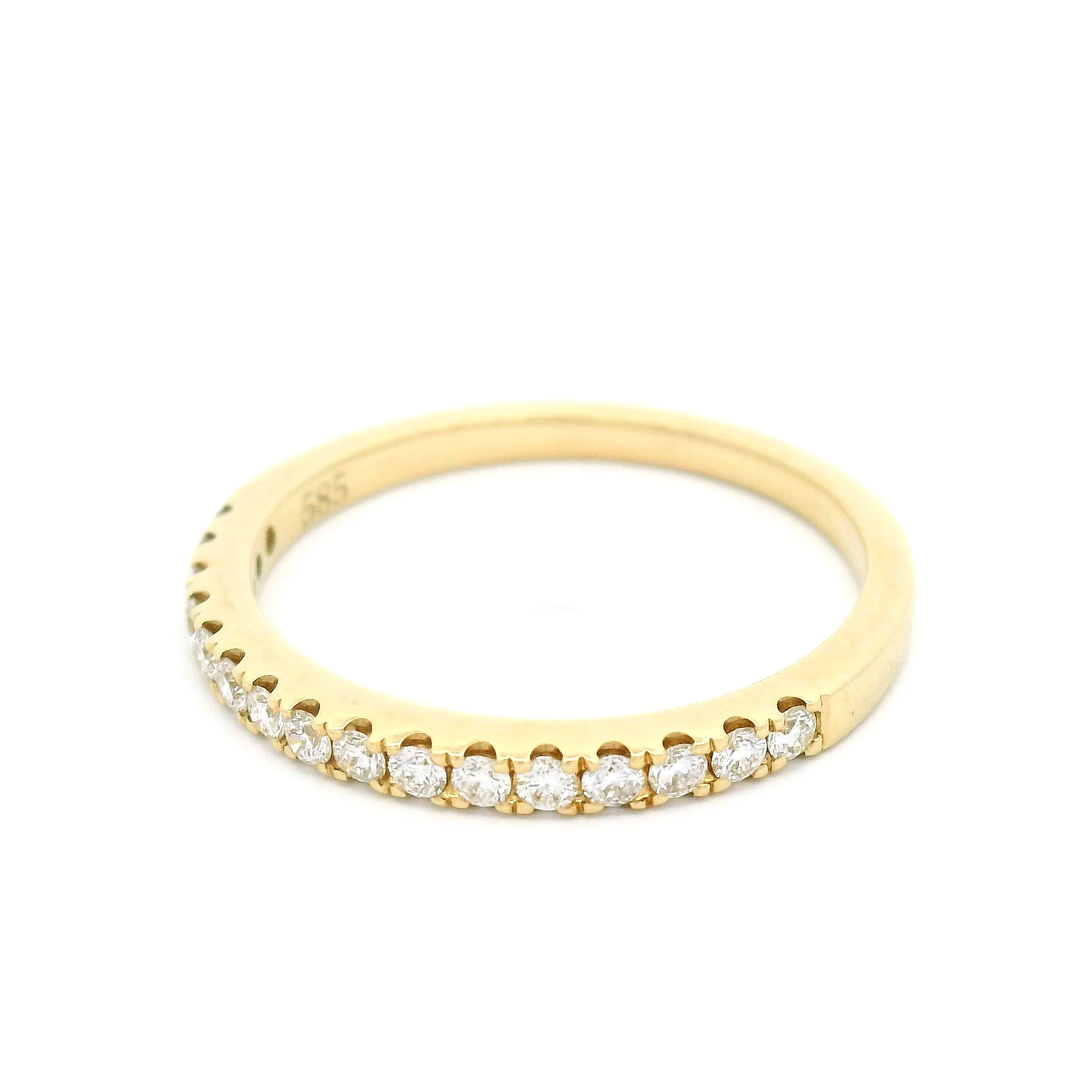 14k Yellow Bead-Set Half-Eternity Band with 0.24cts Natural Diamonds - Image 2