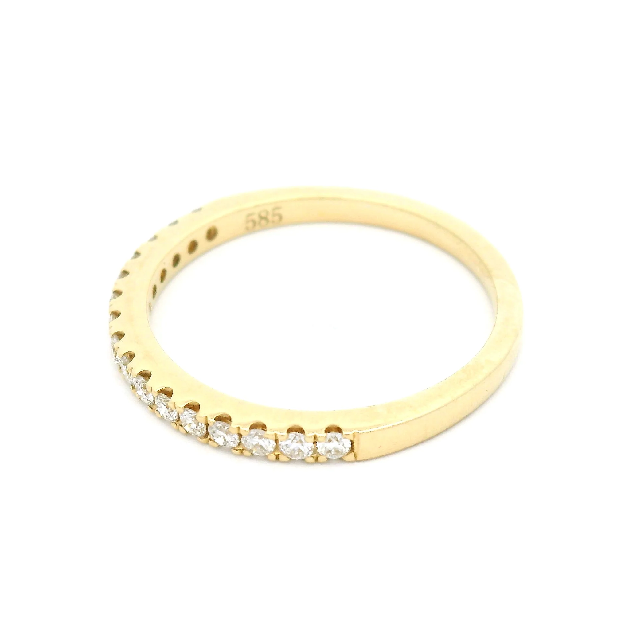14k Yellow Bead-Set Half-Eternity Band with 0.24cts Natural Diamonds - Image 3