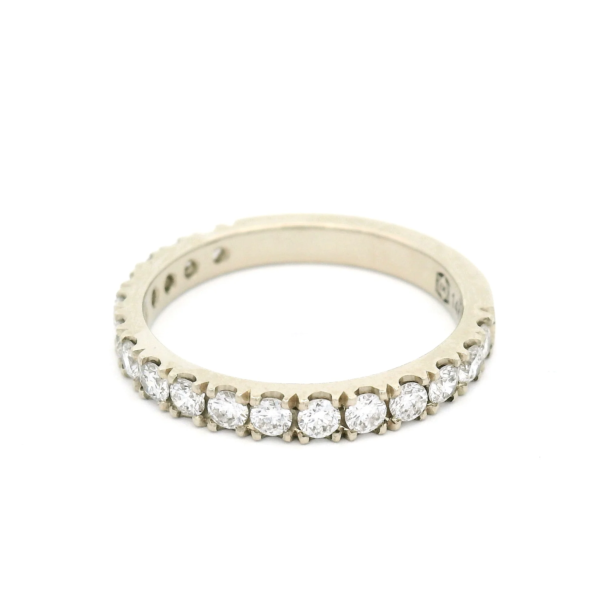 14k White Bead-Set Three-Quarter Eternity Band with 0.61cts Natural Diamonds - Image 2