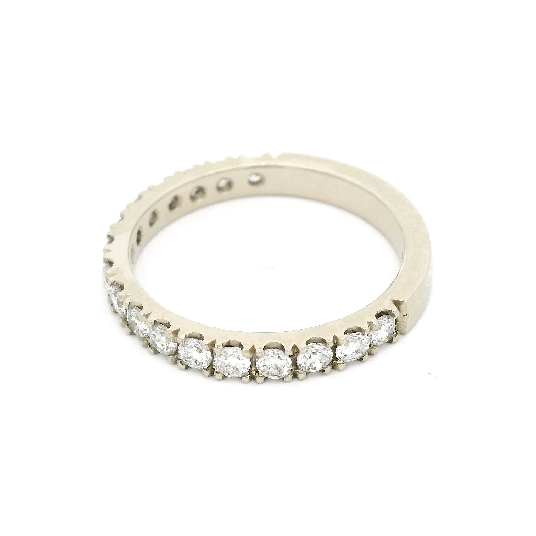 14k White Bead-Set Three-Quarter Eternity Band with 0.61cts Natural Diamonds - Image 3