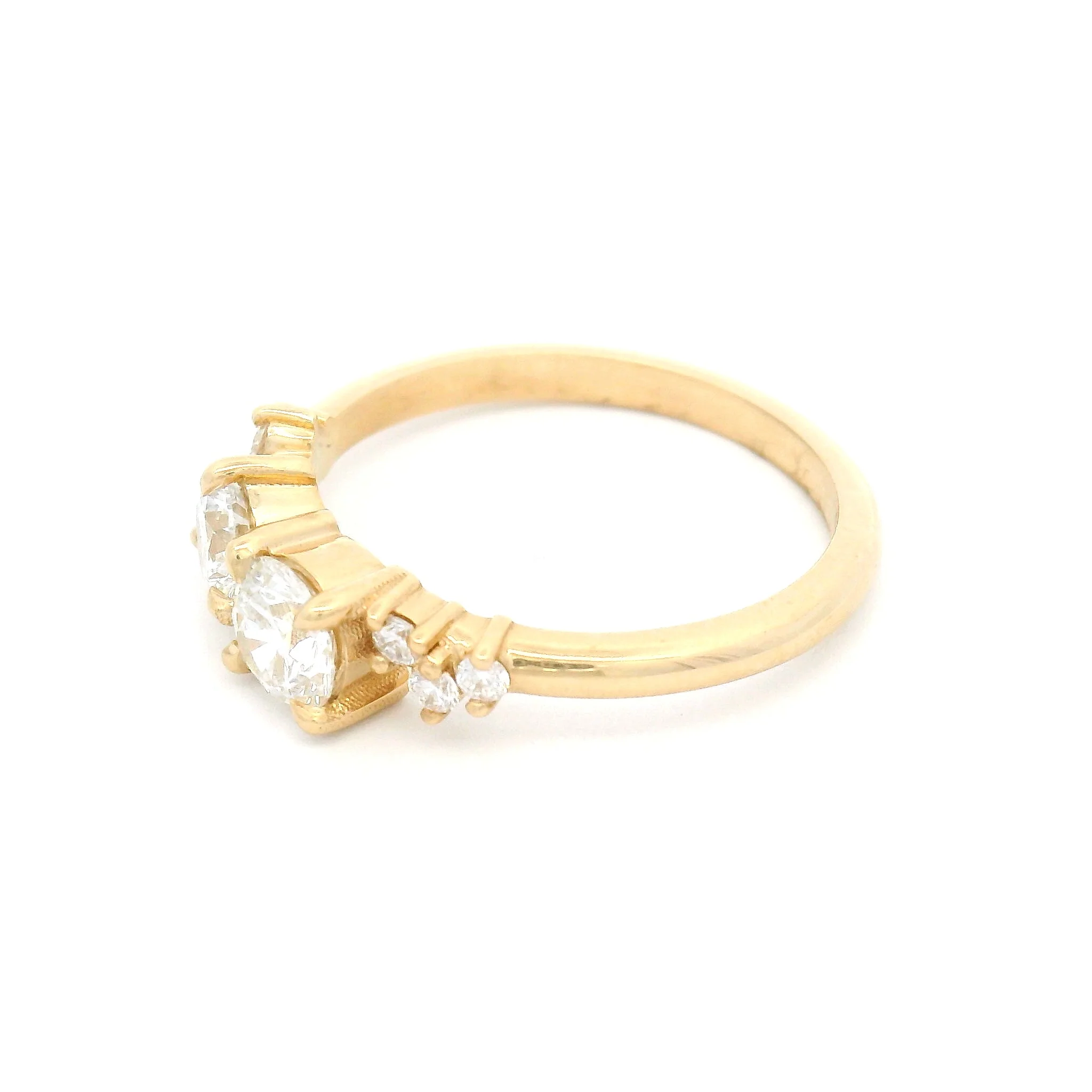 14k Yellow Claw-Set Multi-Stone Ring with Lab-Grown Diamonds - Image 3