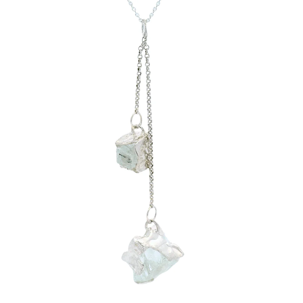 Sterling Silver Bus Stop Glass Double Pendant - Image 3