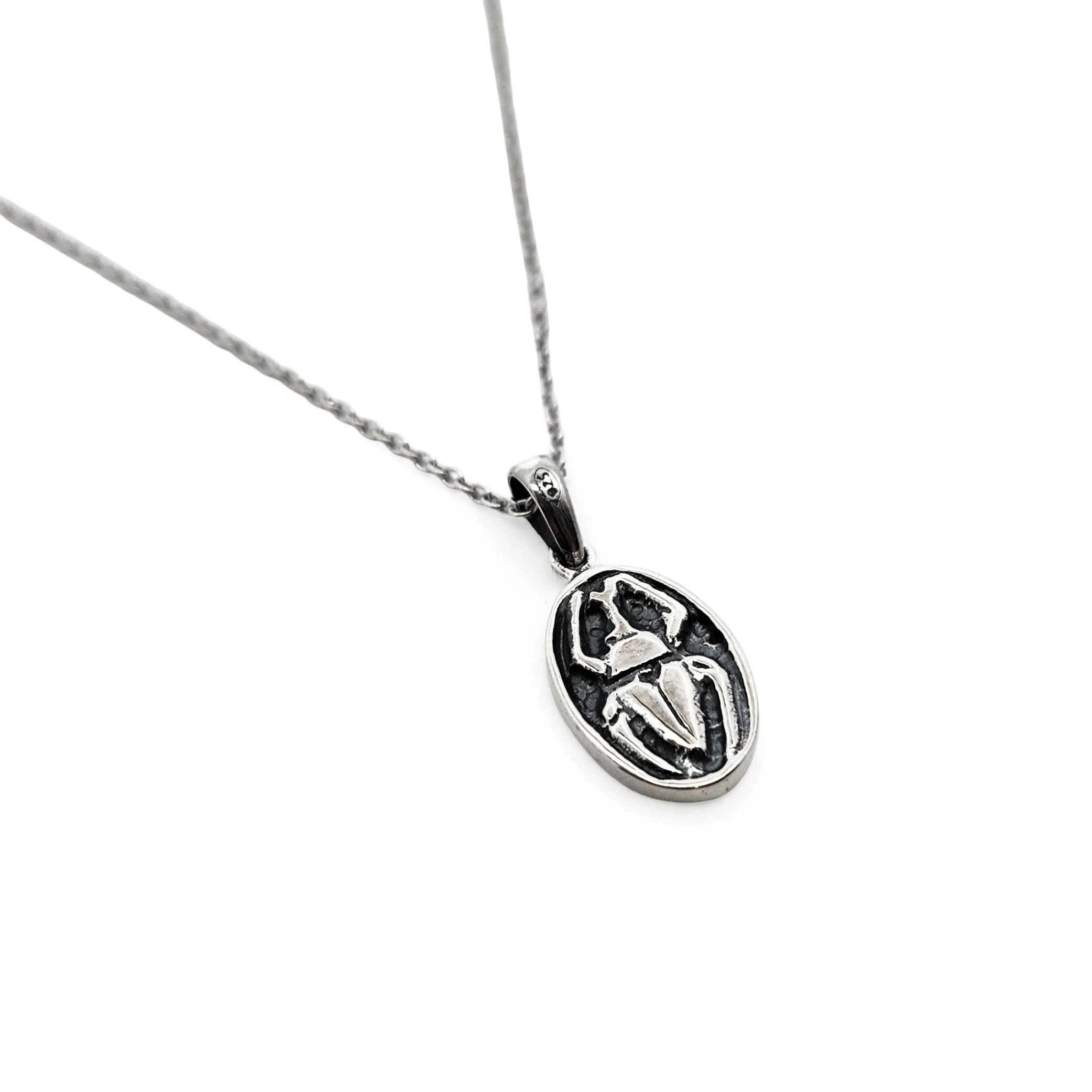 Double-Sided Beetle & Snake Oval Pendant - Image 2