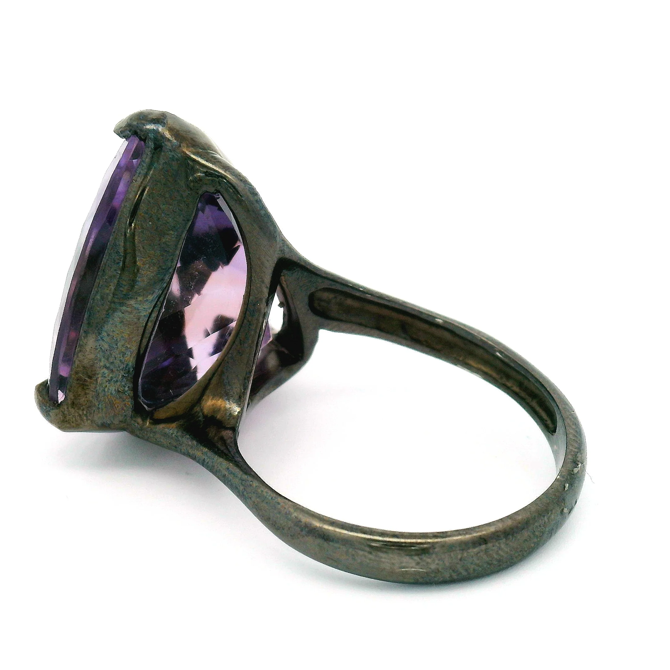 Brilliant-Cut Ametrine Trilogy Solitaire Ring - Image 5