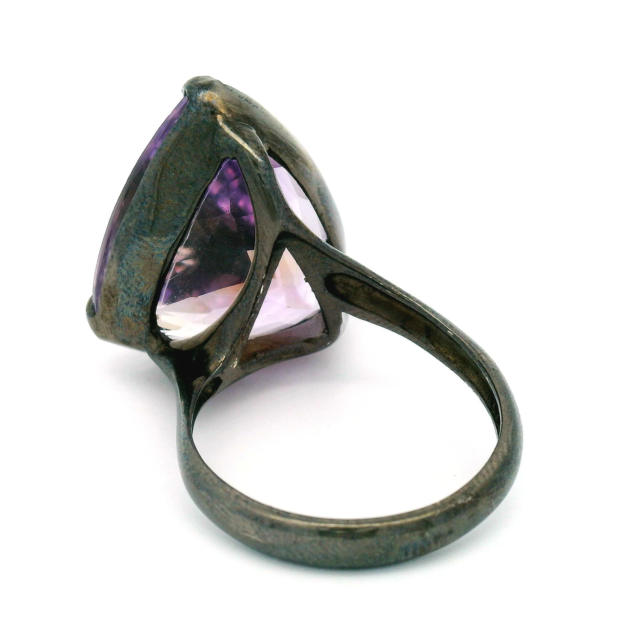 Brilliant-Cut Ametrine Trilogy Solitaire Ring - Image 6