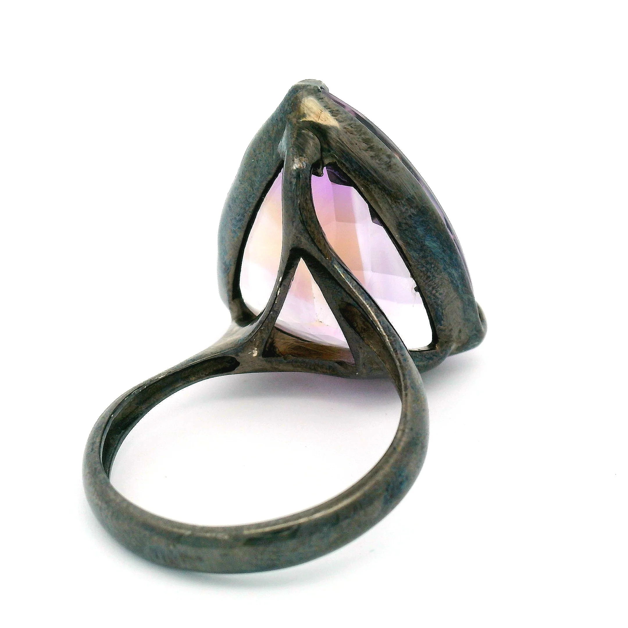Brilliant-Cut Ametrine Trilogy Solitaire Ring - Image 7