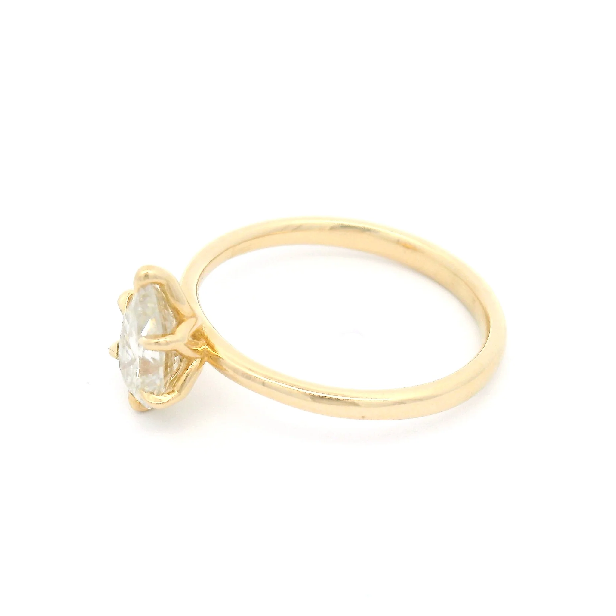 14k Yellow Solitaire with 0.75ct Pear-Cut Moissanite - Image 3
