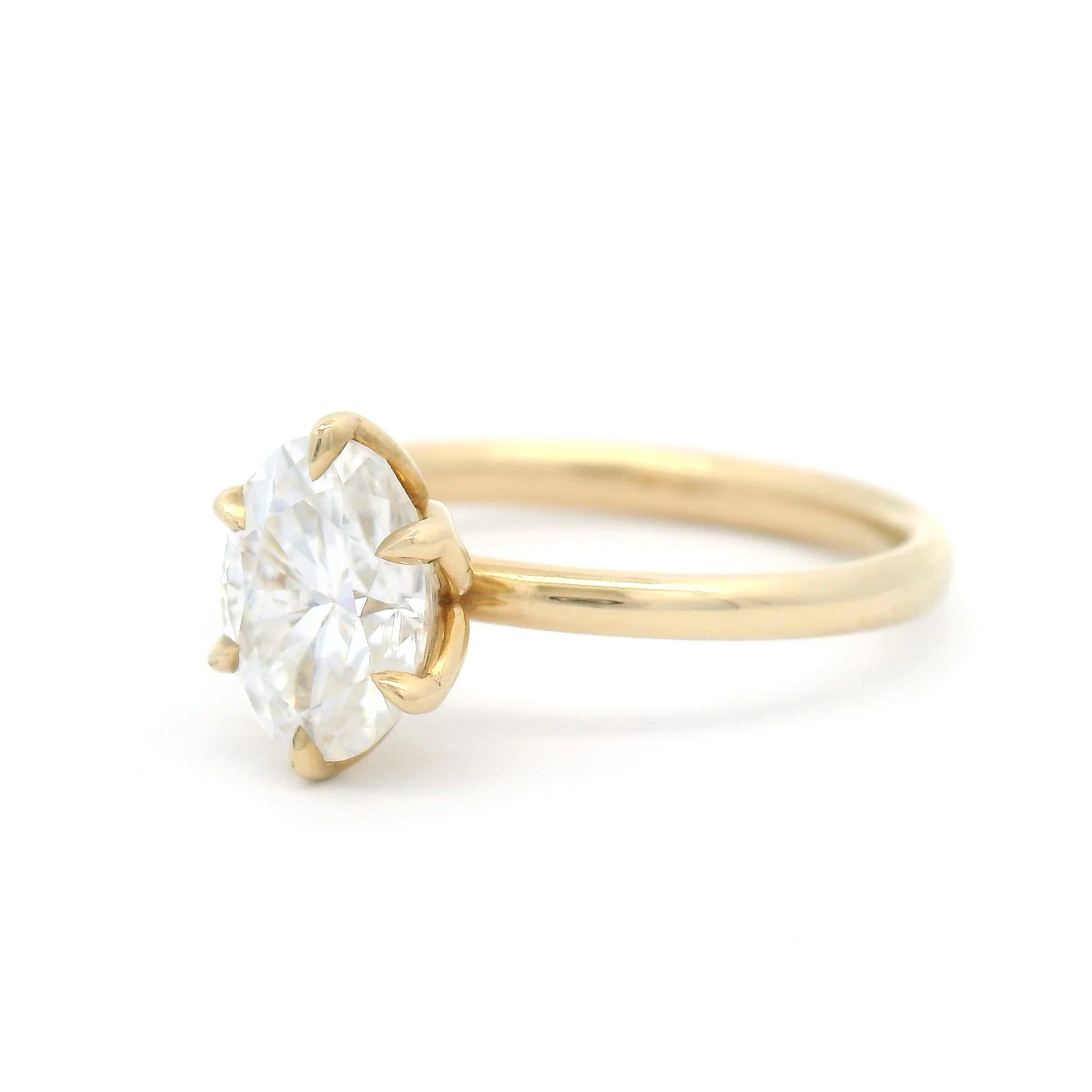 10k Yellow Six-Claw Solitaire with 1.54ct Moissanite - Image 2