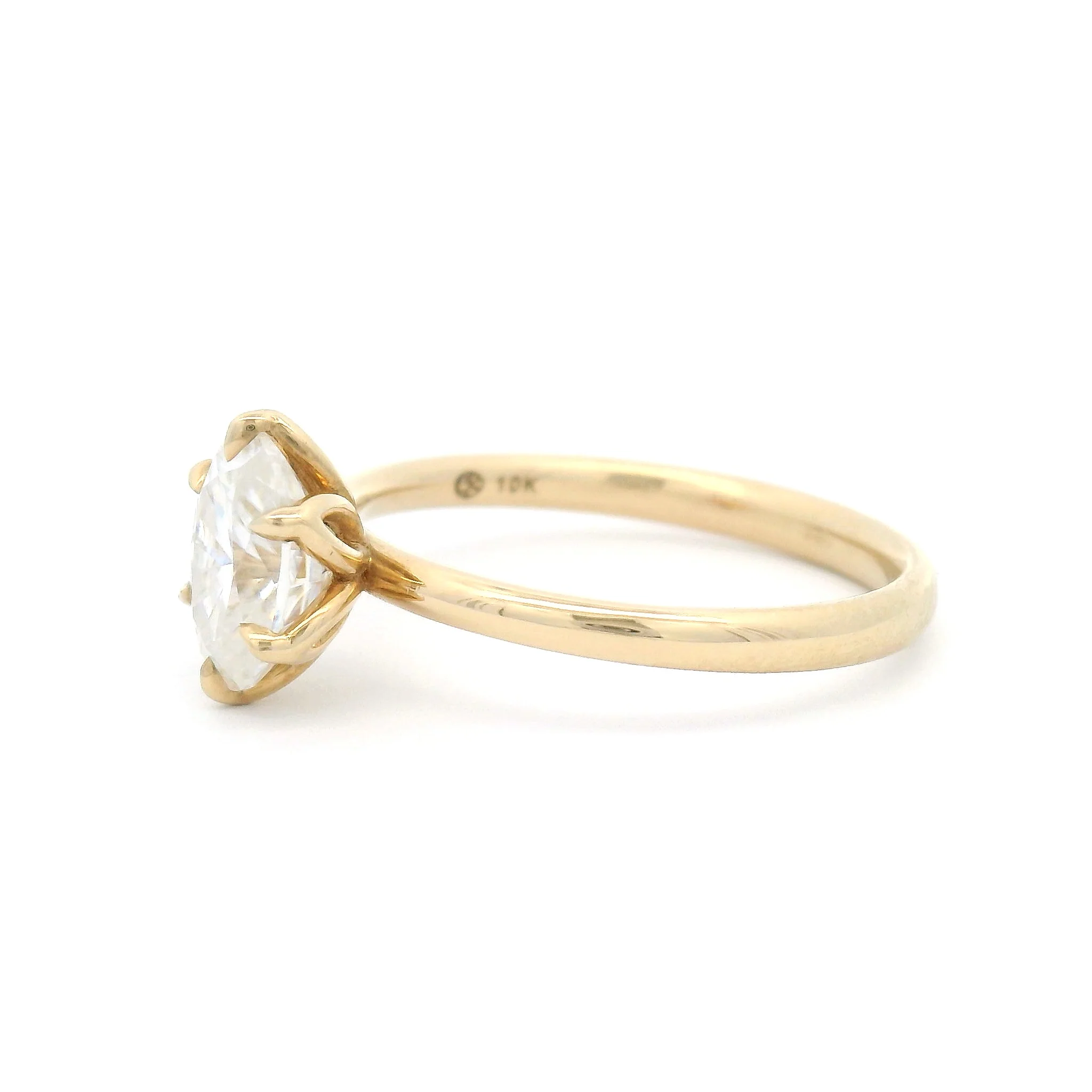 10k Yellow Six-Claw Solitaire with 1.54ct Moissanite - Image 3