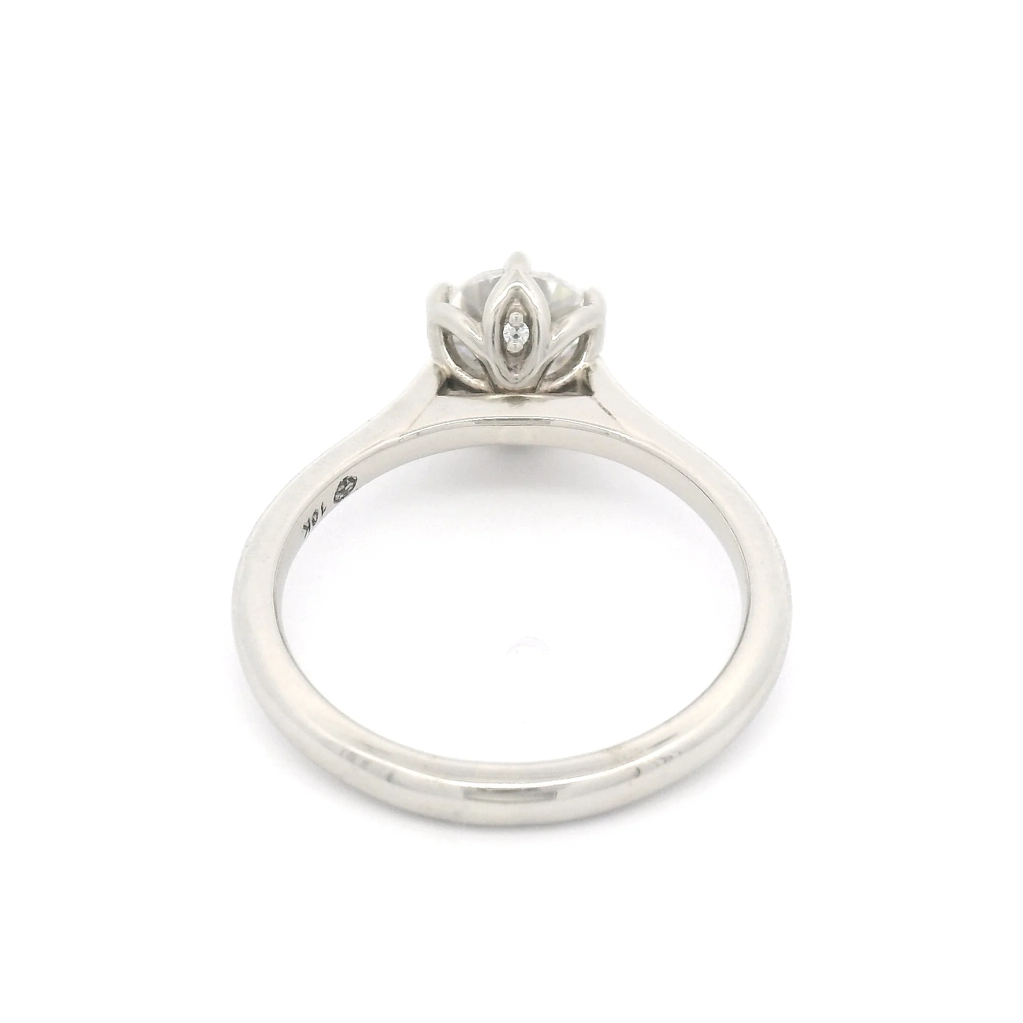 10k White Solitaire with 1.25ct Moissanite and Accent Moissanites - Image 4
