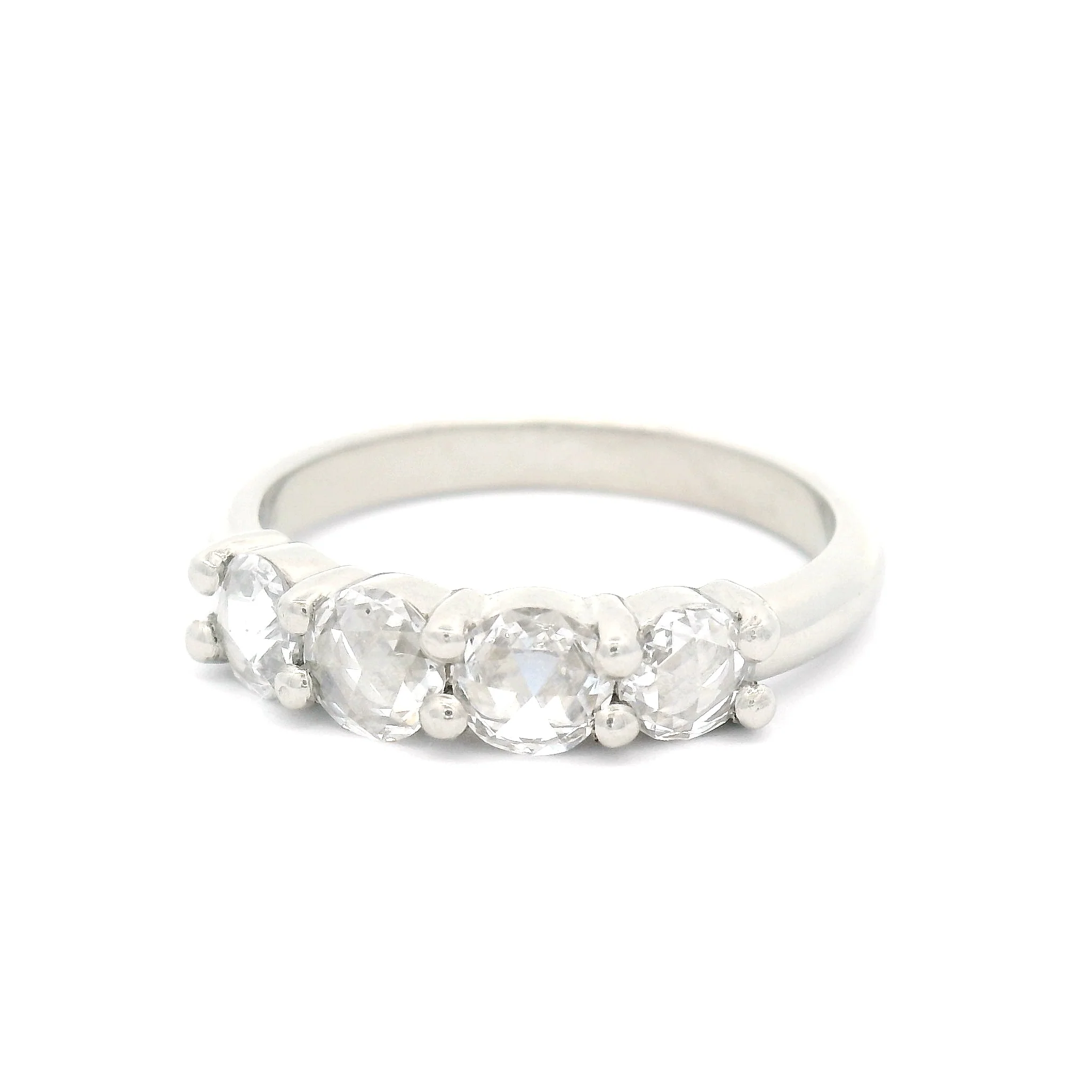 Platinum Ring with 0.59cts Lab-Grown Rose-Cut Diamonds - Image 2