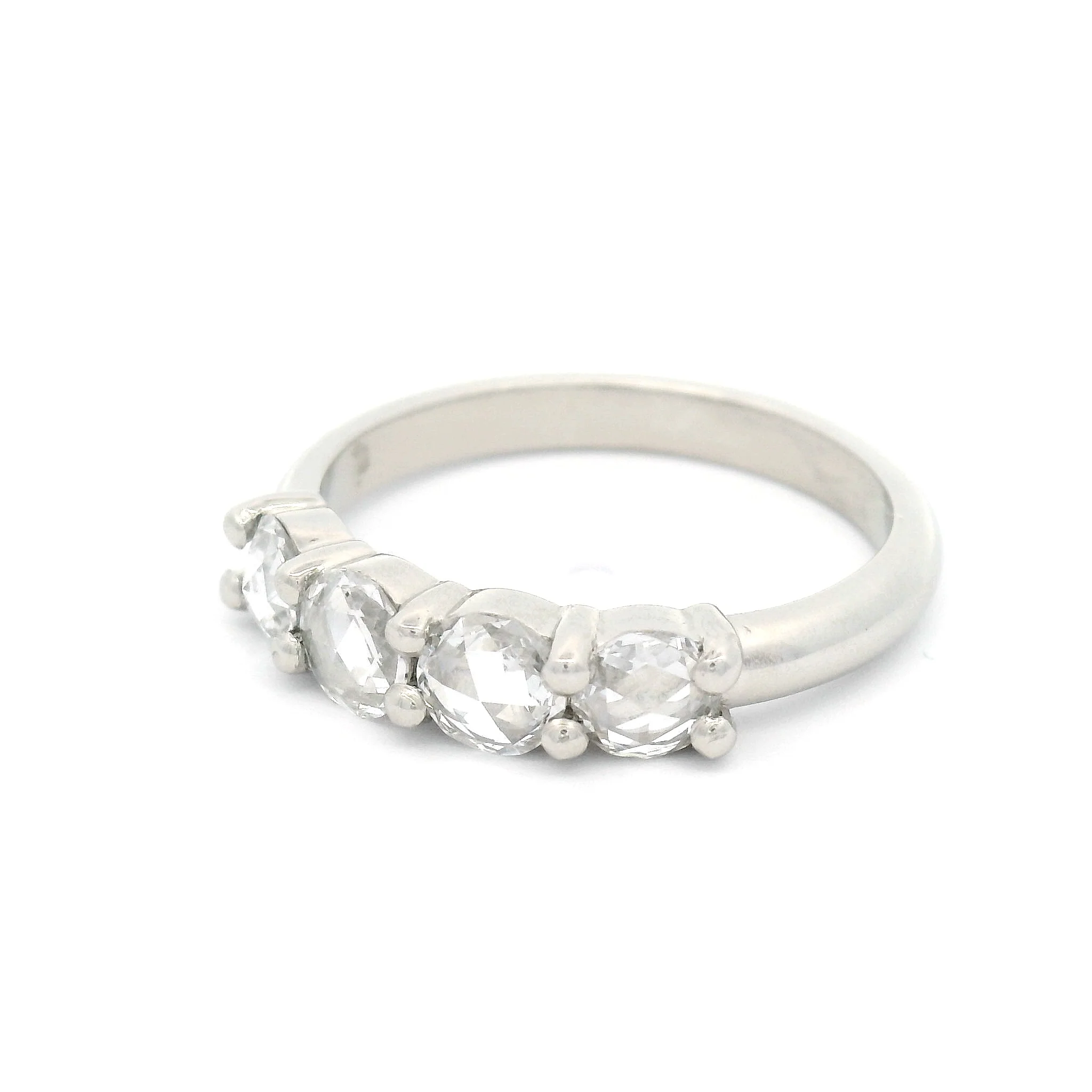 Platinum Ring with 0.59cts Lab-Grown Rose-Cut Diamonds - Image 3