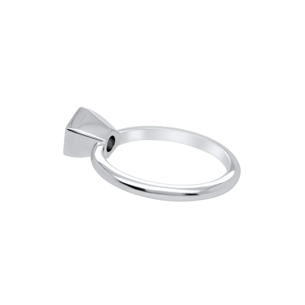 14k White Solitaire with 0.54ct Round Moissanite - Image 5