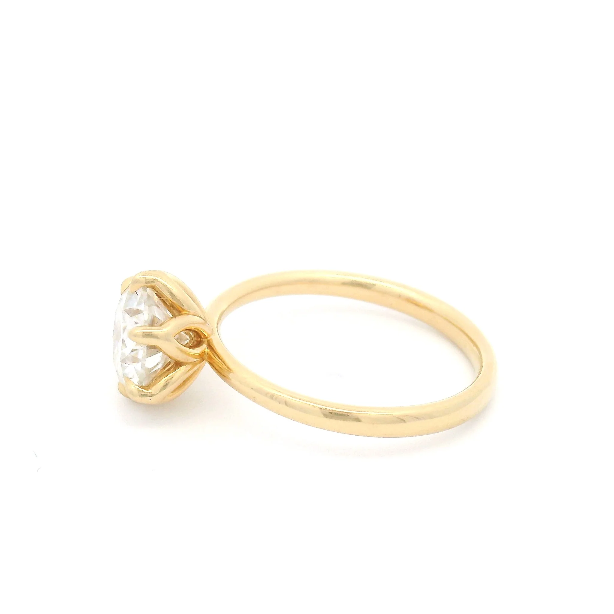 14k Yellow Six Claw Solitaire with 1.58ct Moissanite - Image 3
