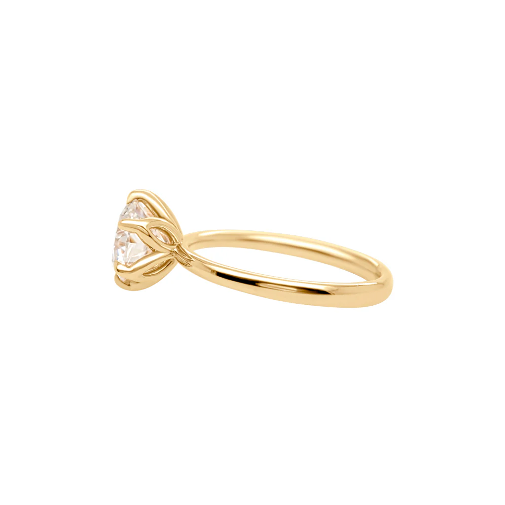 14k Yellow Six Claw Solitaire with 1.58ct Moissanite - Image 5