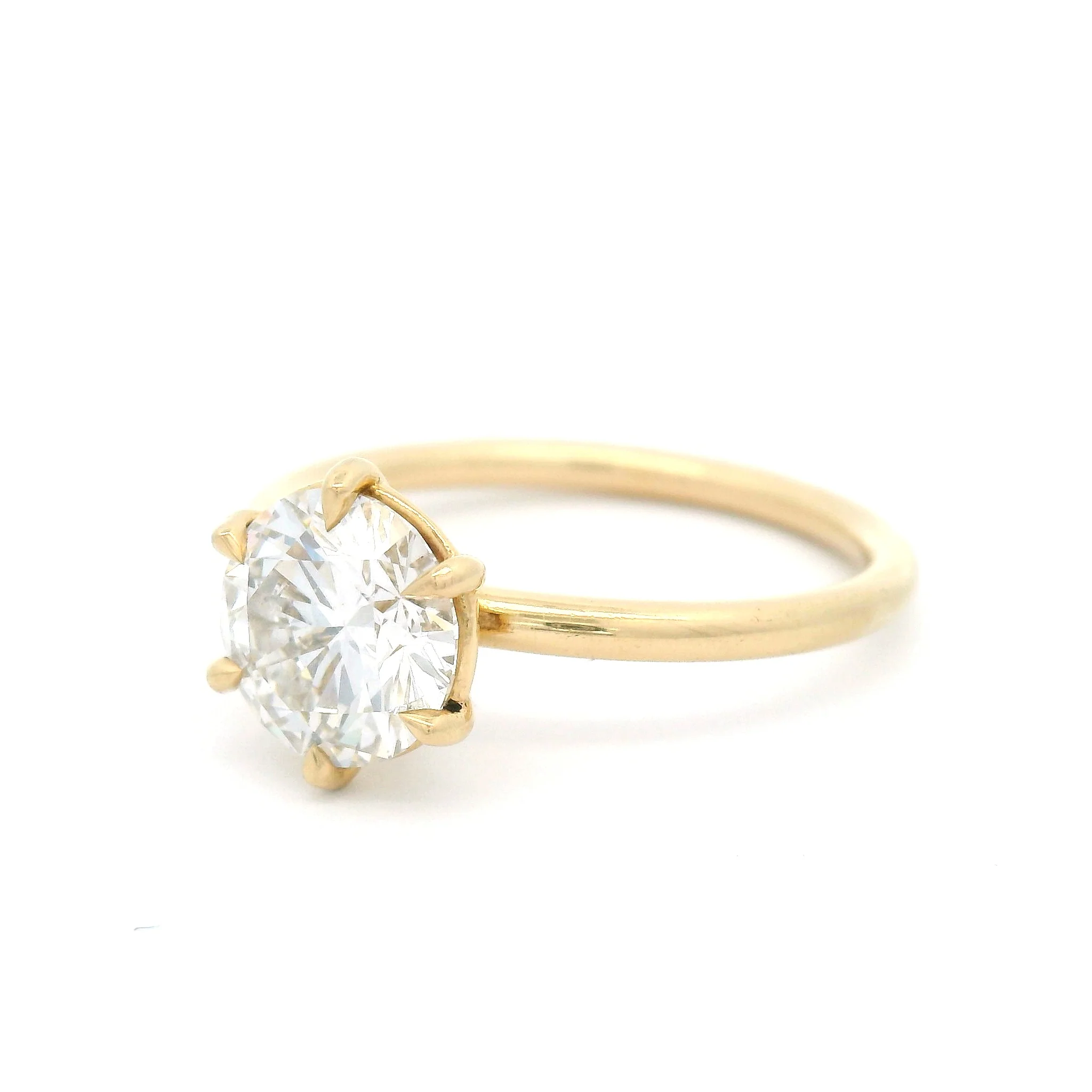 14k Yellow 6-Claw Solitaire with 1.38ct Lab-Grown Diamond - Image 2