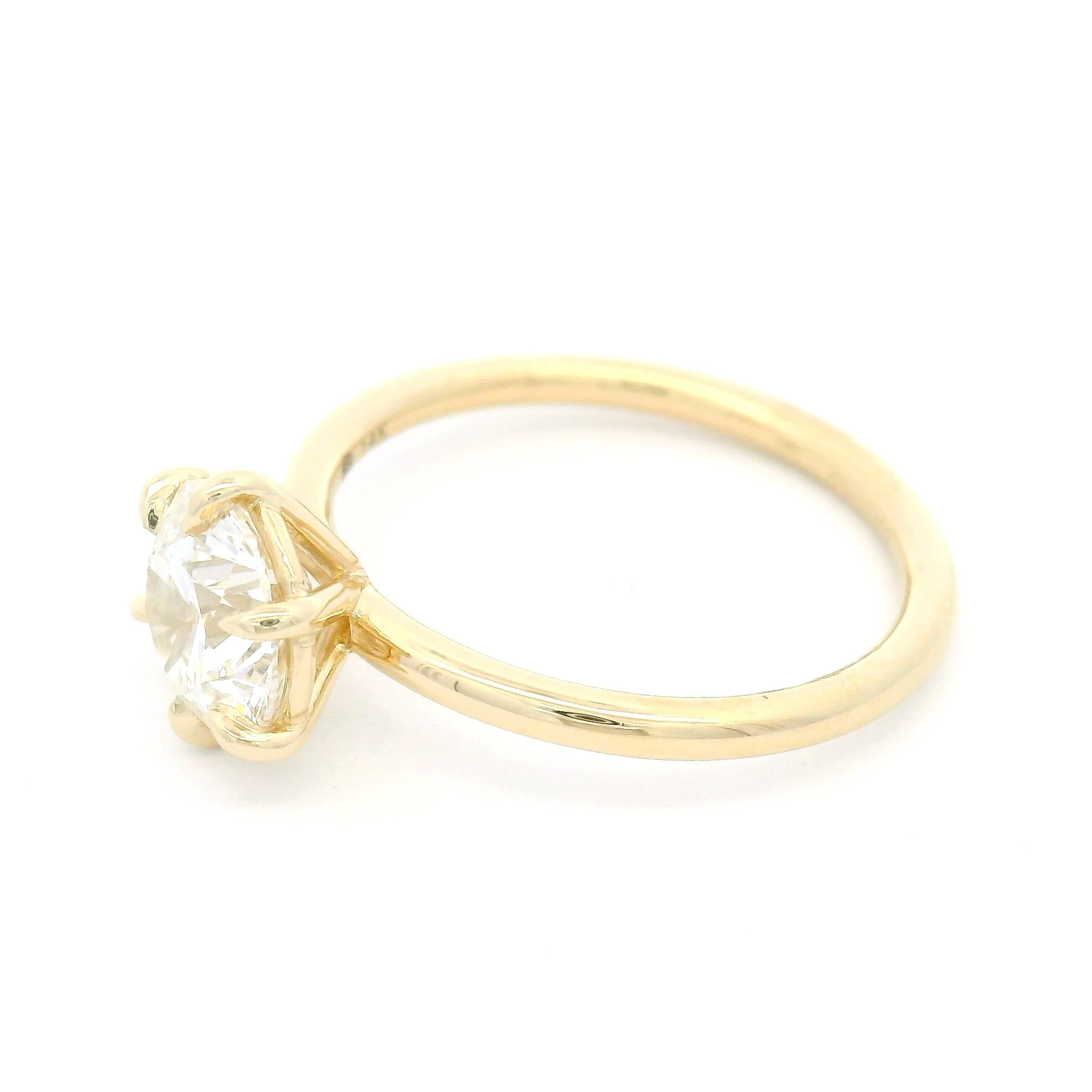 14k Yellow 6-Claw Solitaire with 1.3ct Lab-Grown Round Brilliant Cut Diamond - Image 3