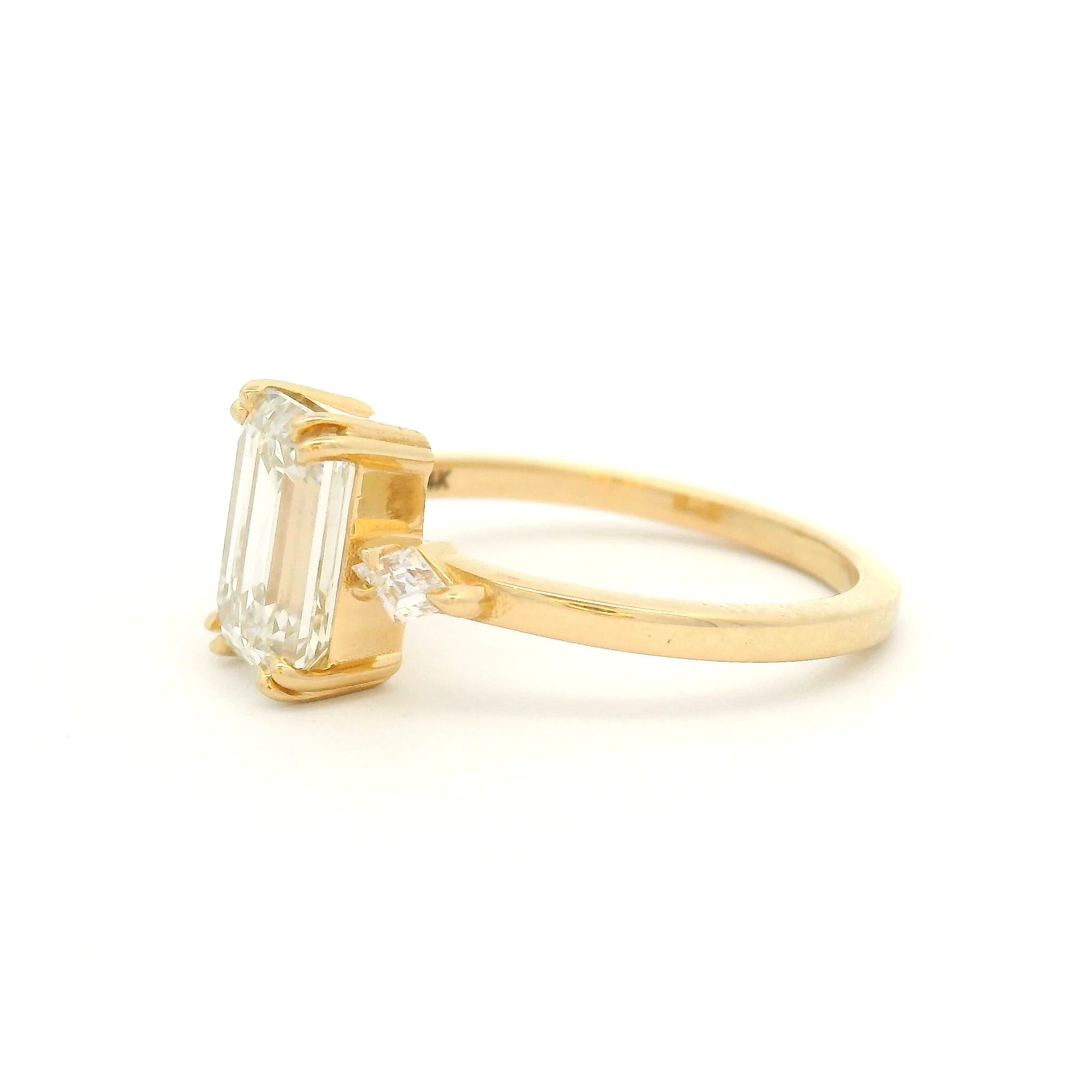 14k Yellow Engagement Ring with 2.03ct Lab-Grown Diamond and Lab-Grown Accent Diamonds - Image 3