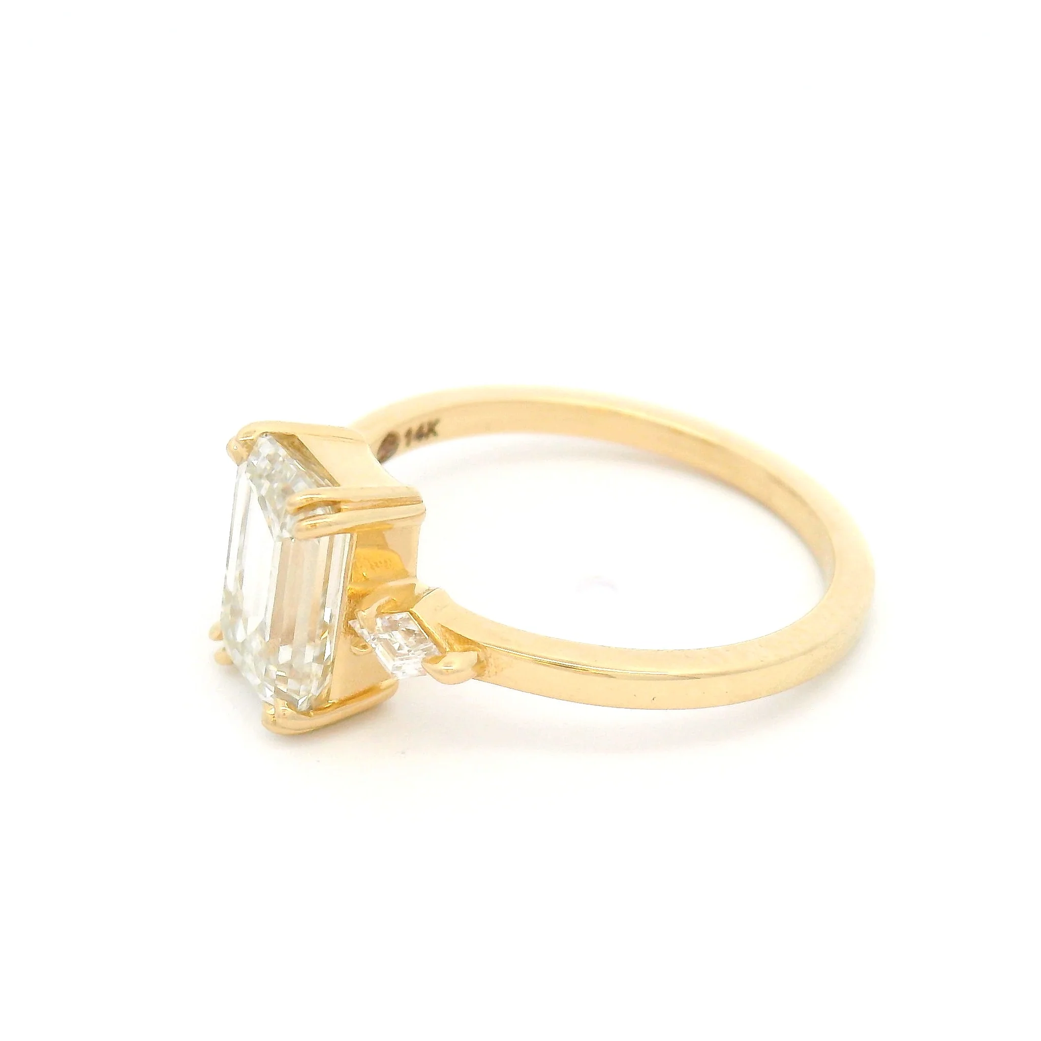 14k Yellow Engagement Ring with 2.03ct Lab-Grown Diamond and Lab-Grown Accent Diamonds - Image 4