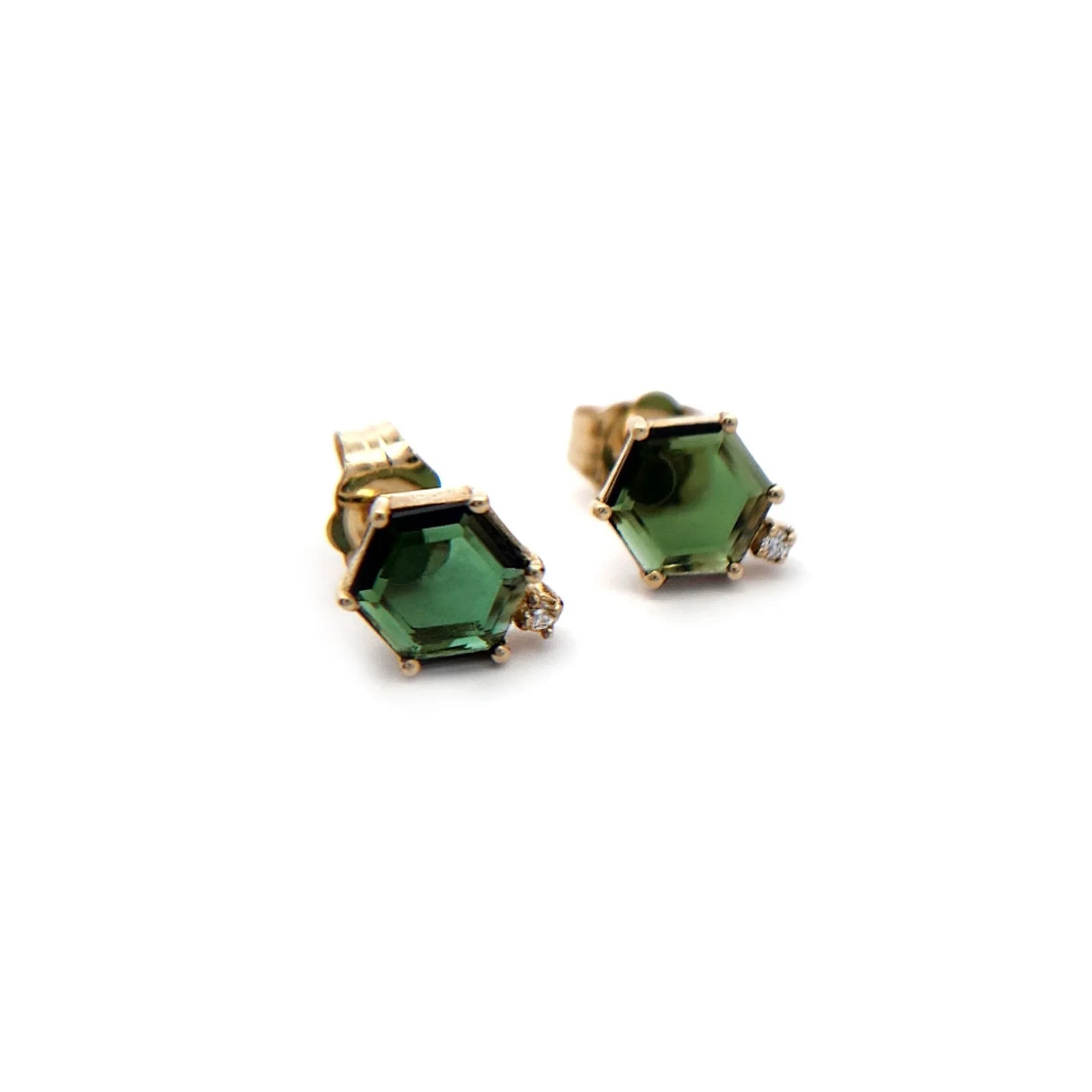 Emerald Hexagon Studs - Image 2