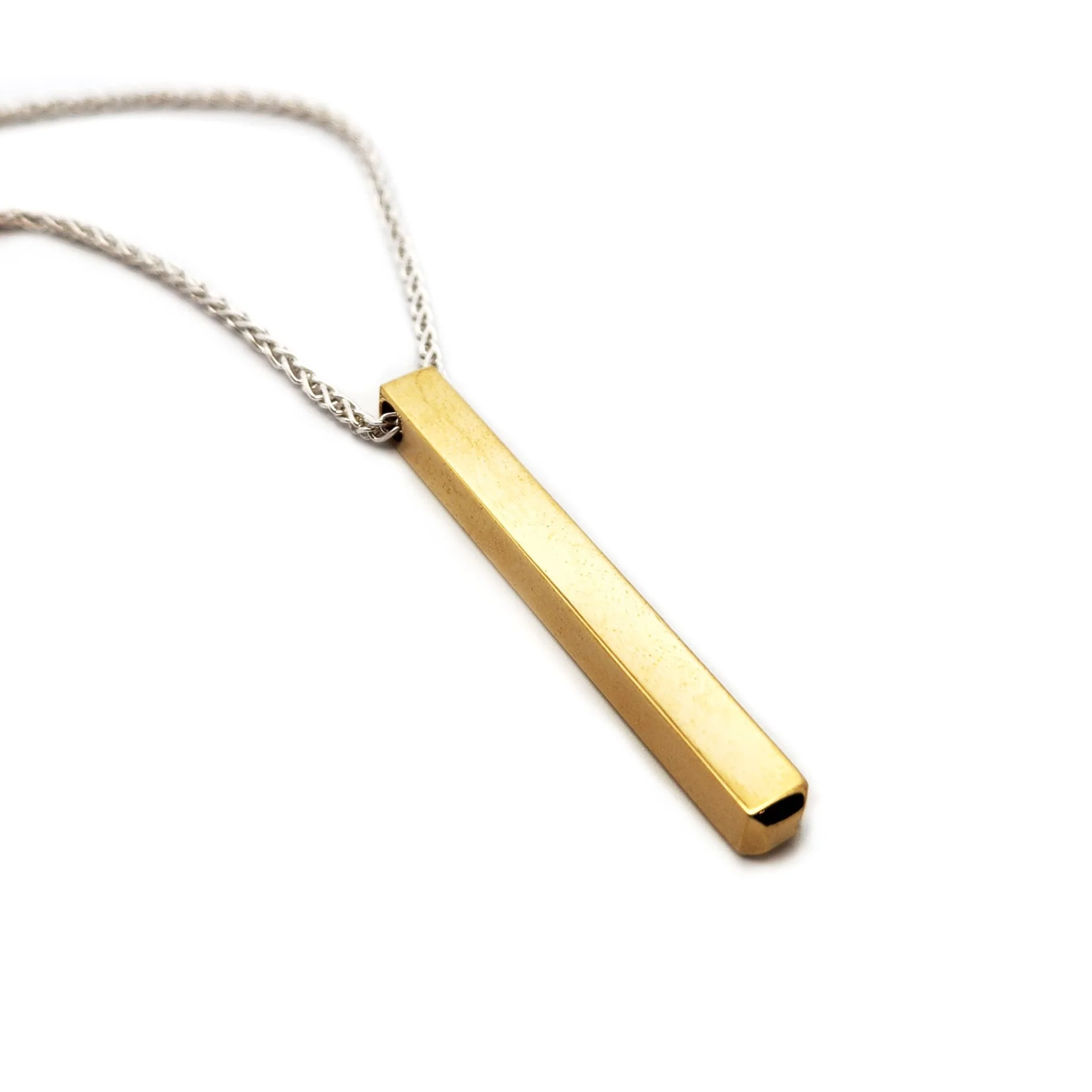 Engravable Brass Bar Necklace - Image 2