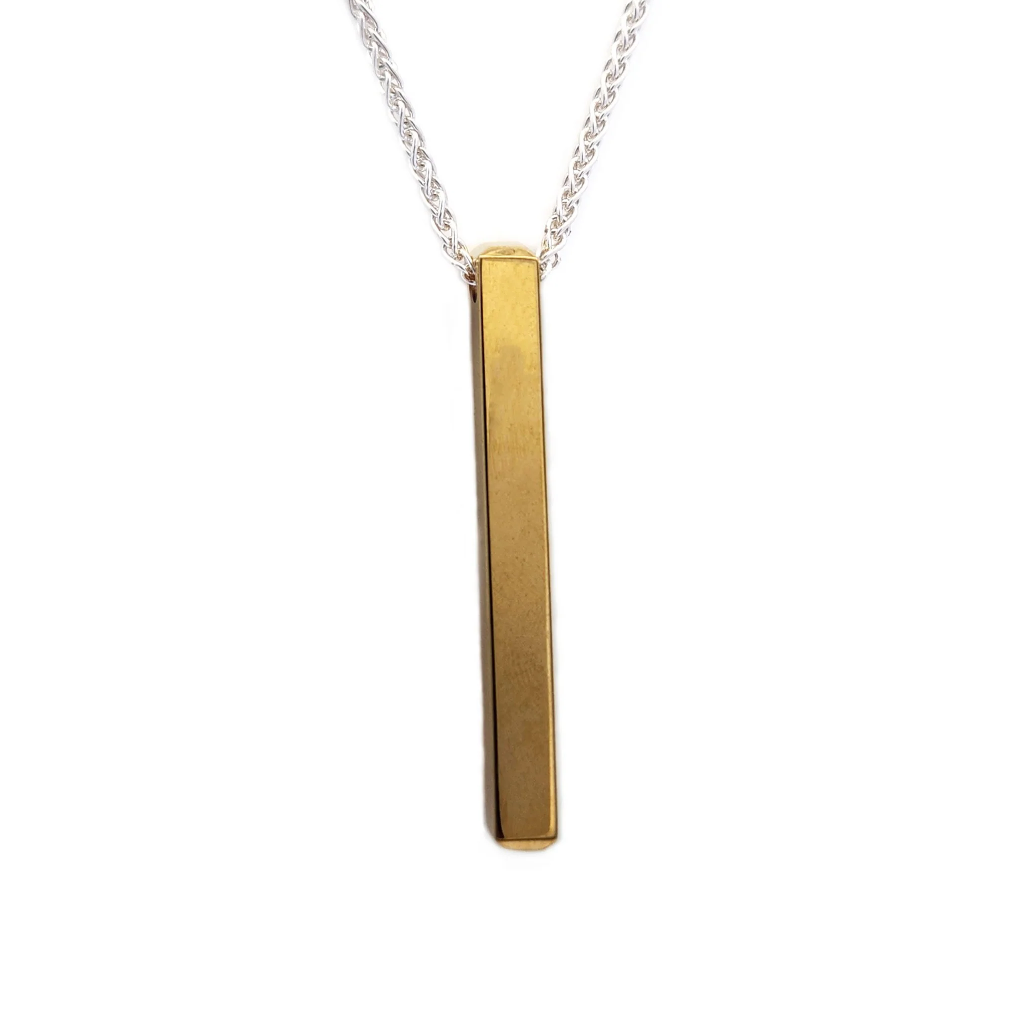 Engravable Brass Bar Necklace - Image 3